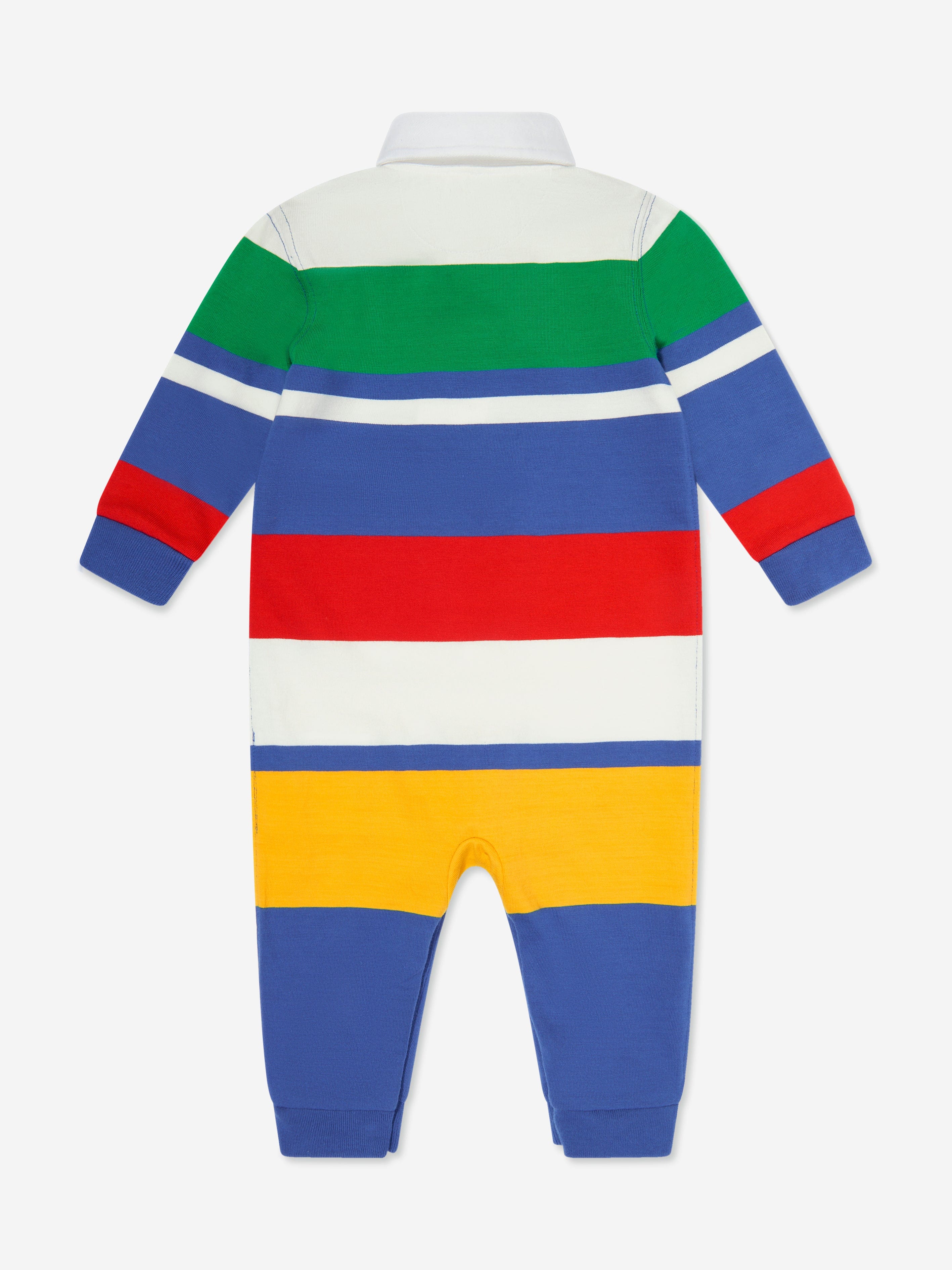 Baby Boys Striped Coverall in Multicolour