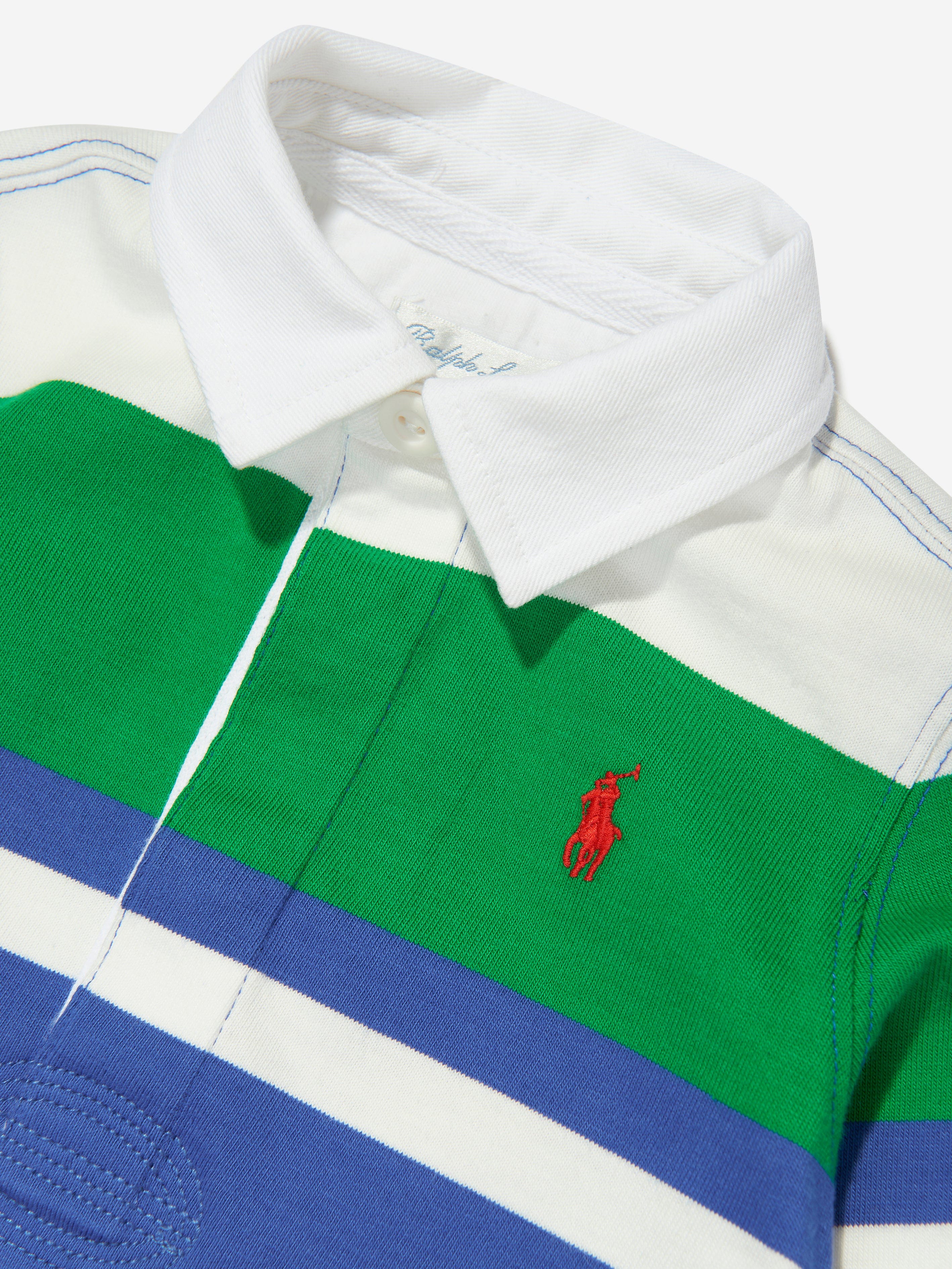 Baby Boys Striped Coverall in Multicolour