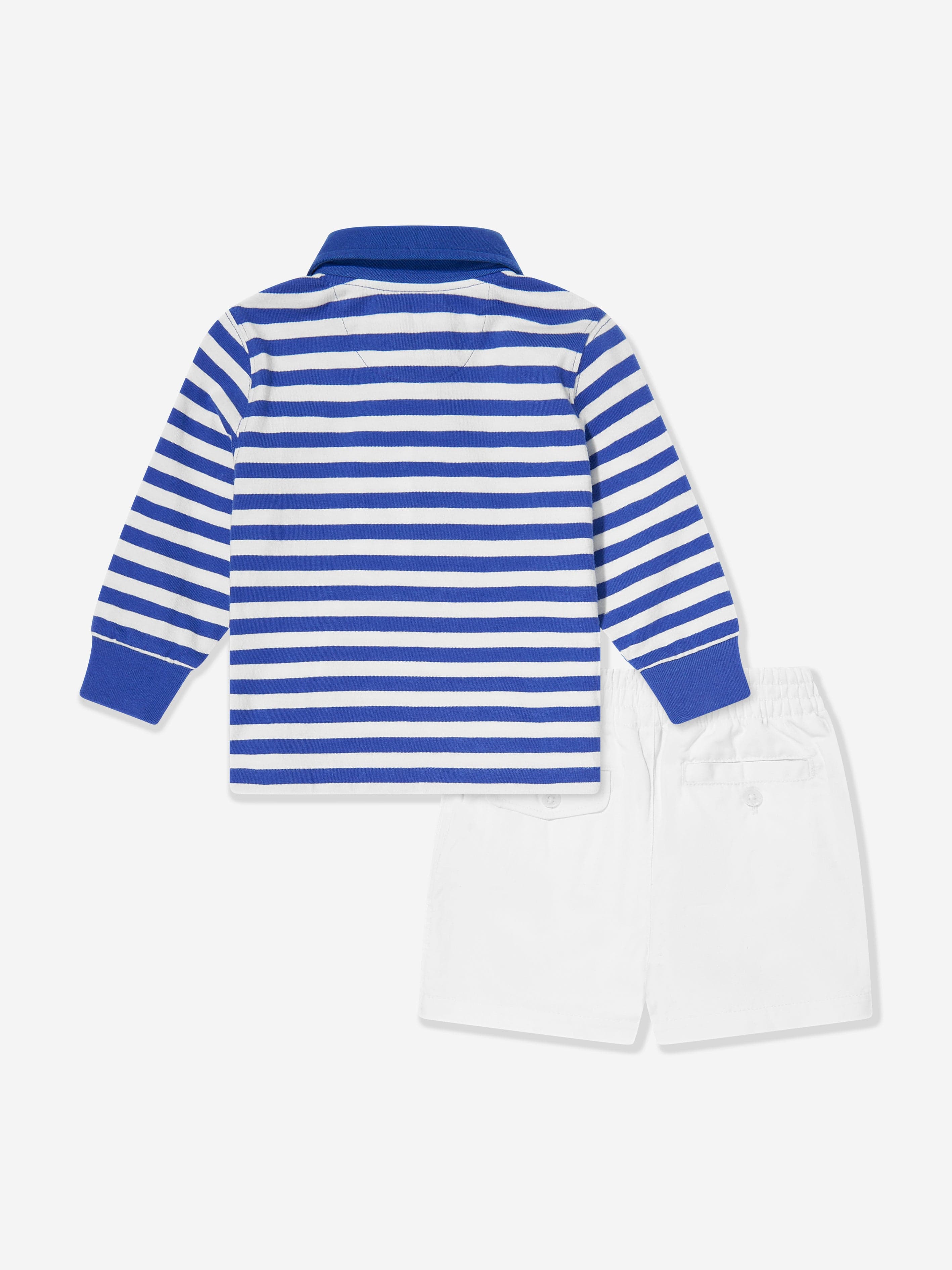 Baby Boys Rugby Top and Shorts Set in Blue