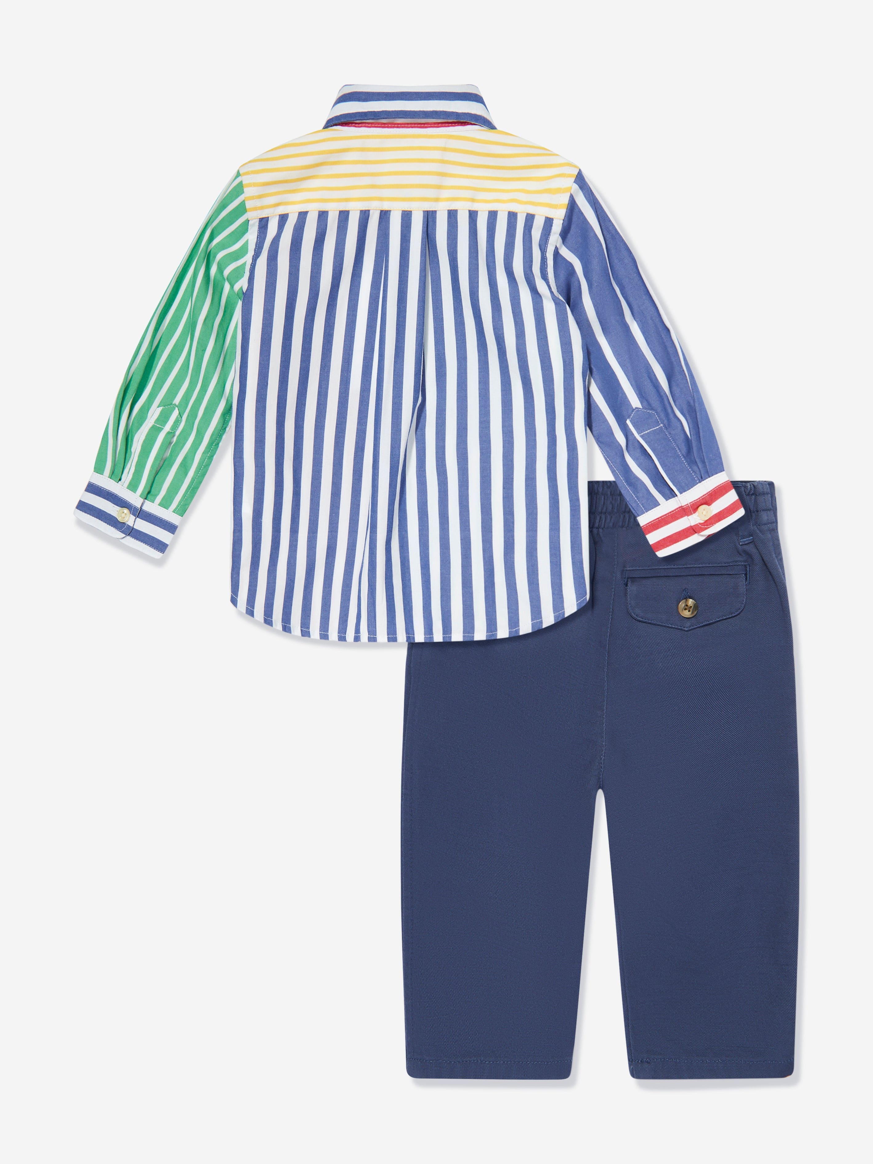 Baby Boys Shirt and Trouser Set in Multicolour