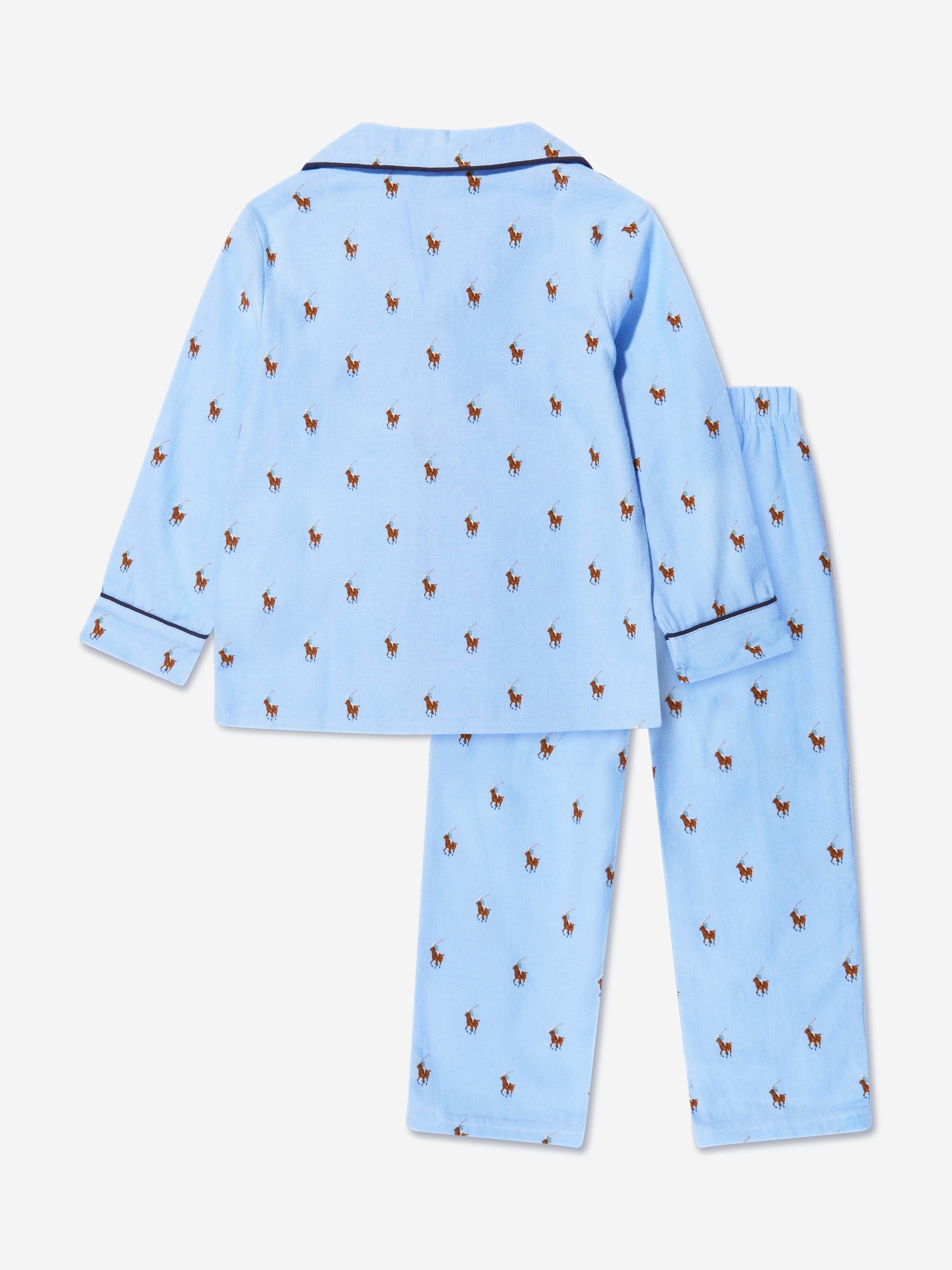 Ralph Lauren Boys Logo Pyjama Set in Blue
