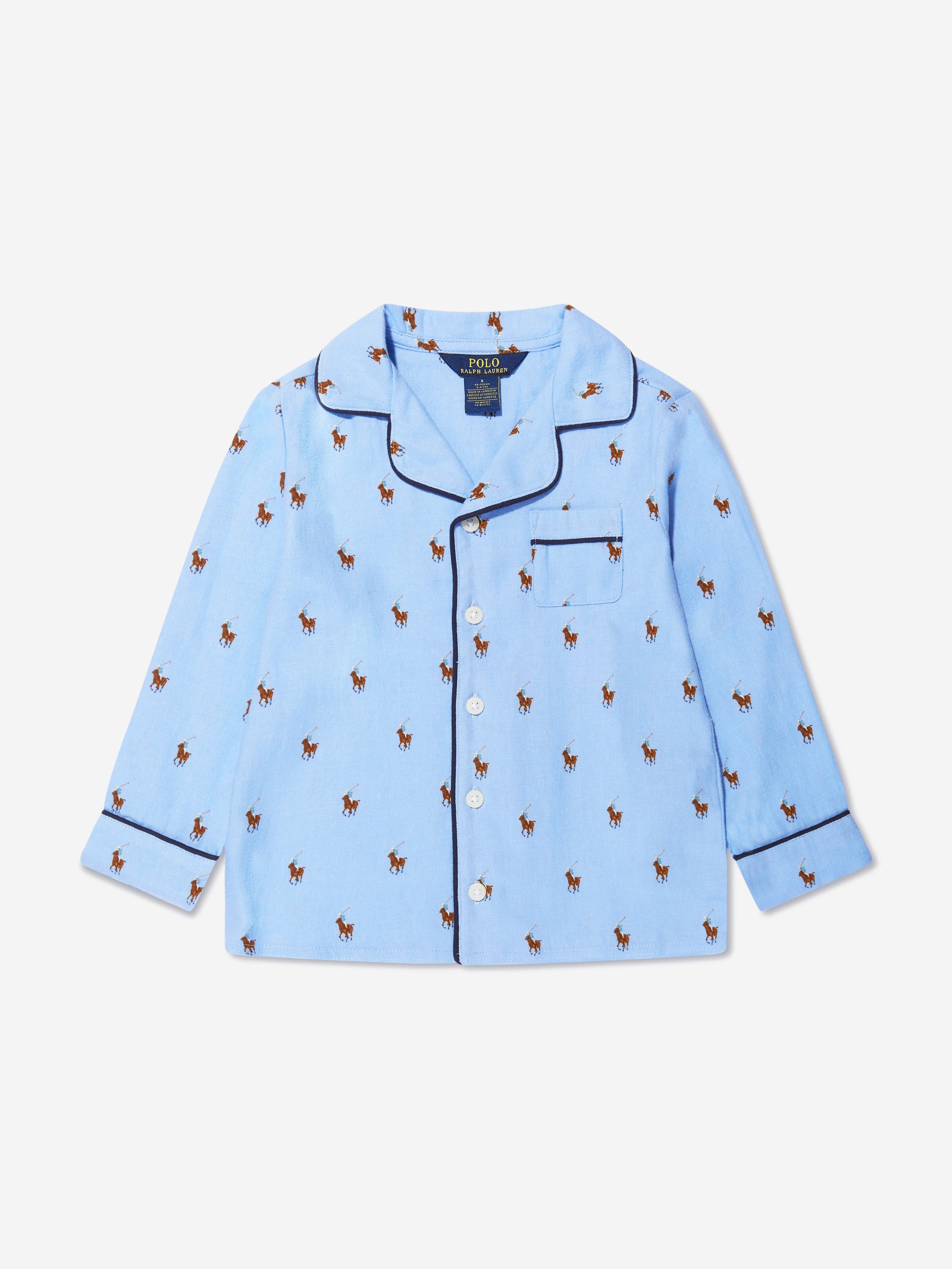 Ralph Lauren Boys Logo Pyjama Set in Blue