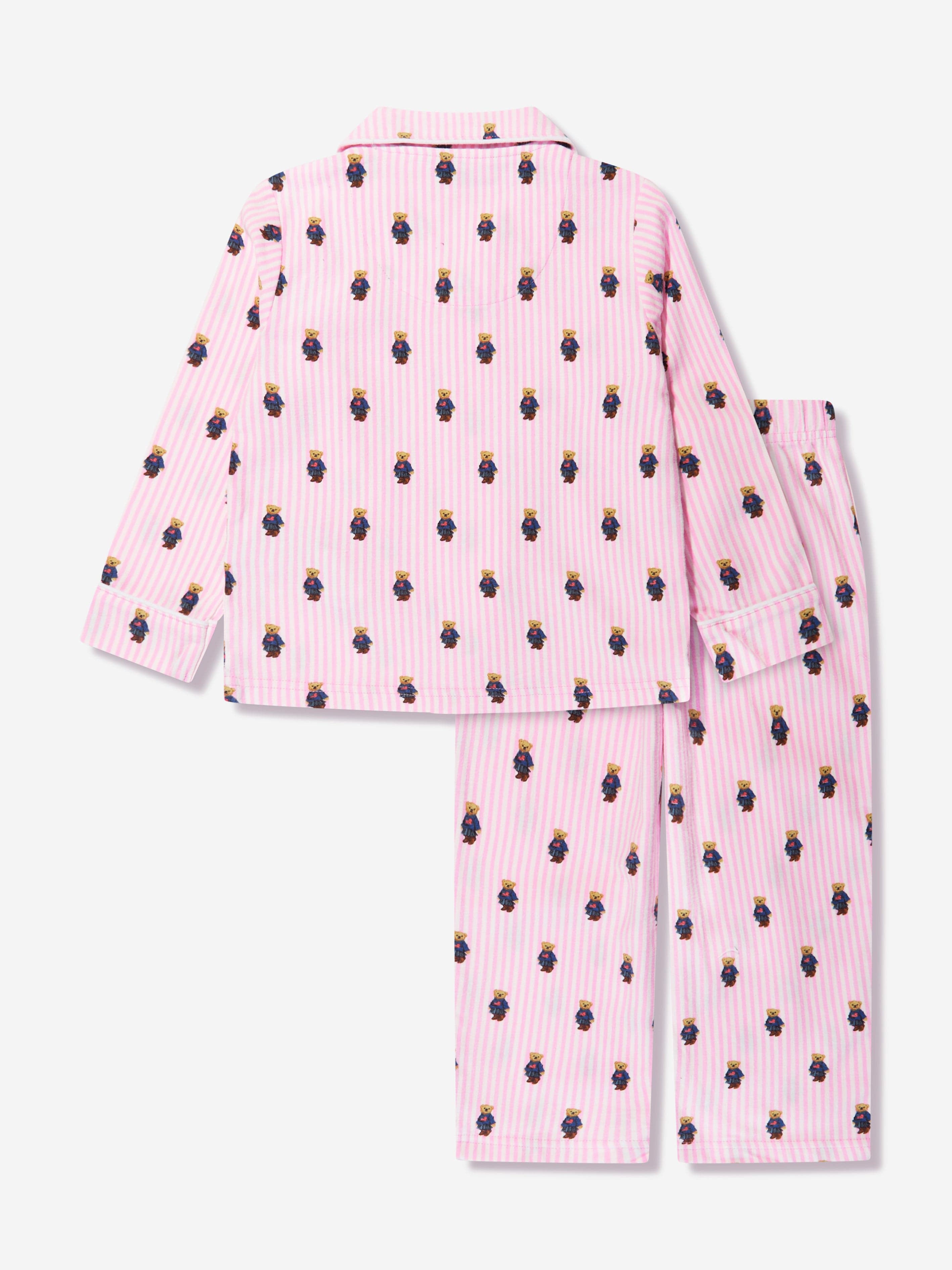 Ralph Lauren Girls Bear Pyjama Set in Pink
