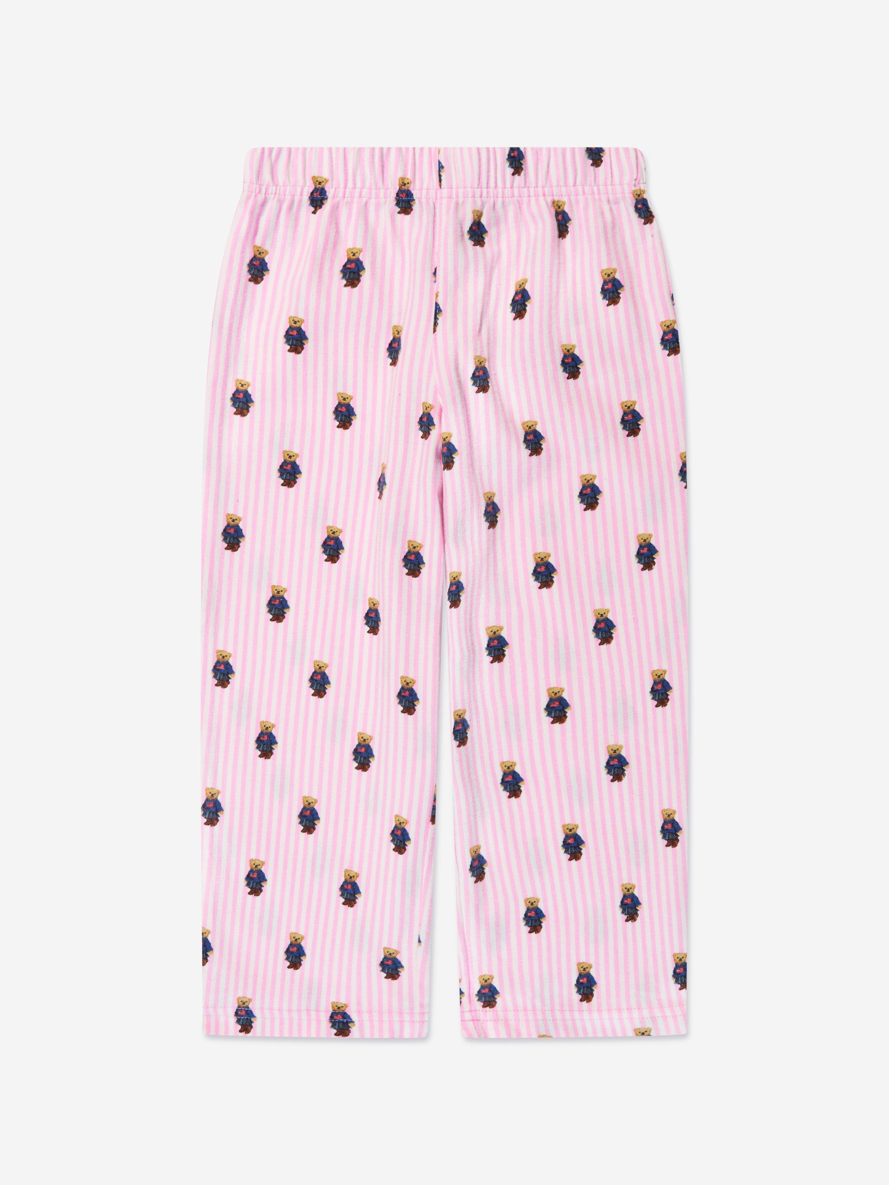Ralph Lauren Girls Bear Pyjama Set in Pink