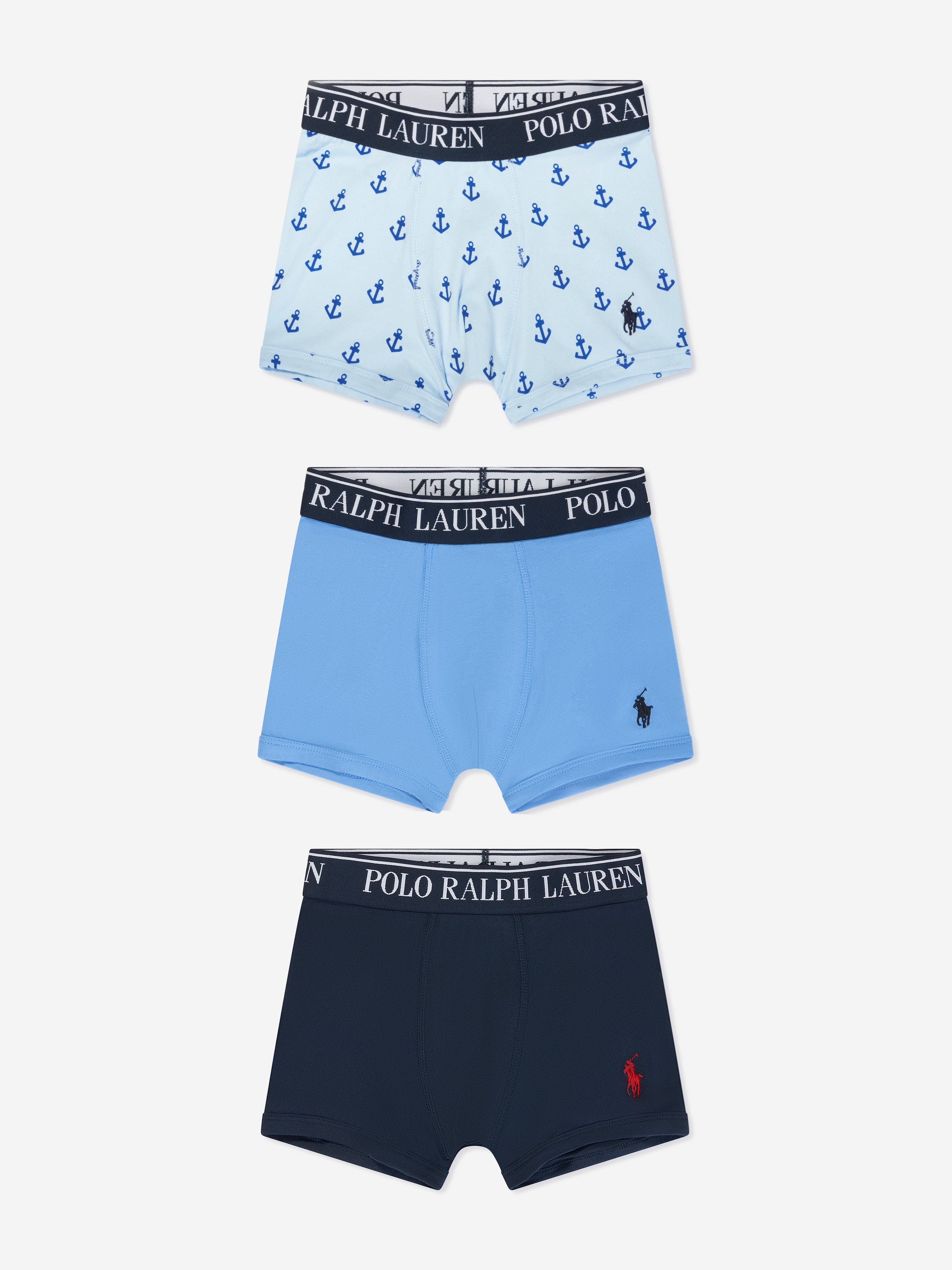 Ralph Lauren Boys 3 Pack Boxer Shorts Set in Blue