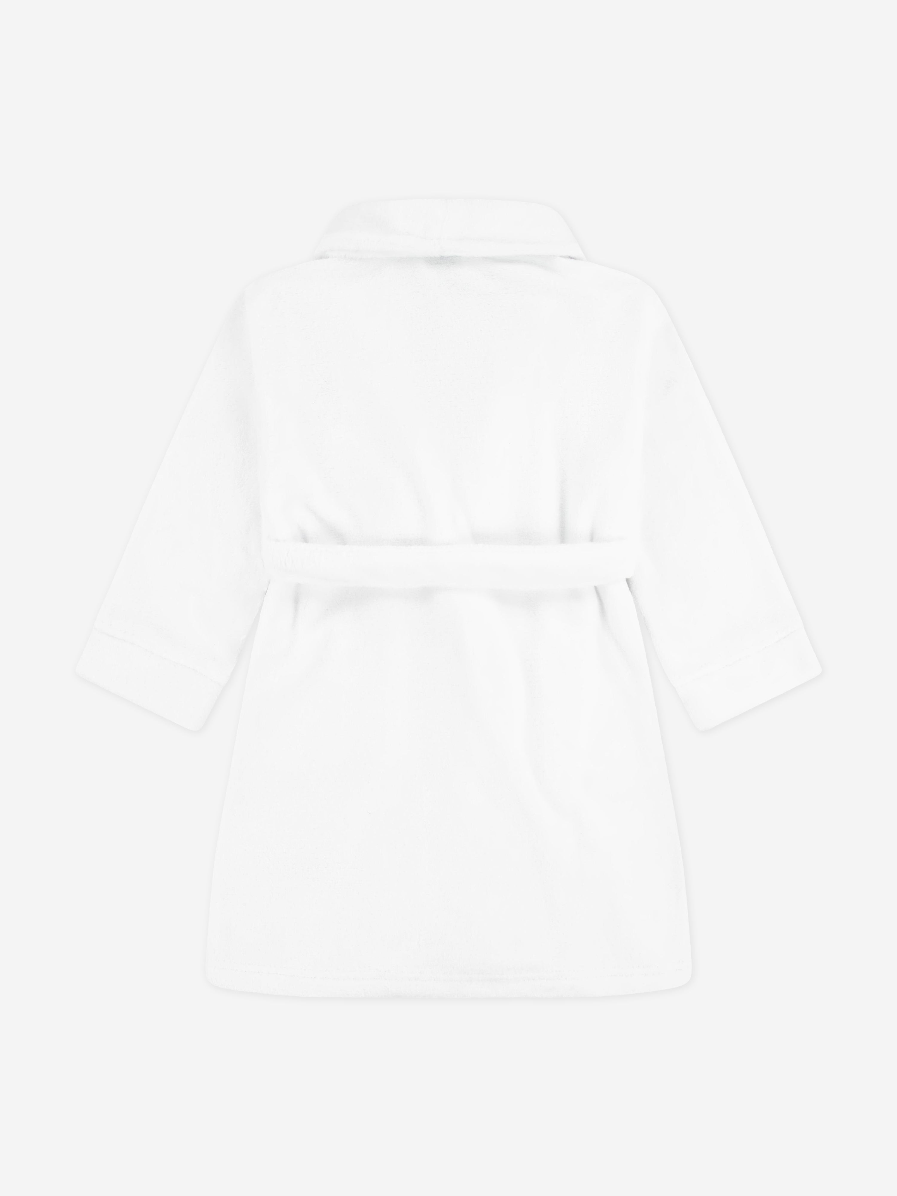 Boys Bear Patch Bathrobe in White