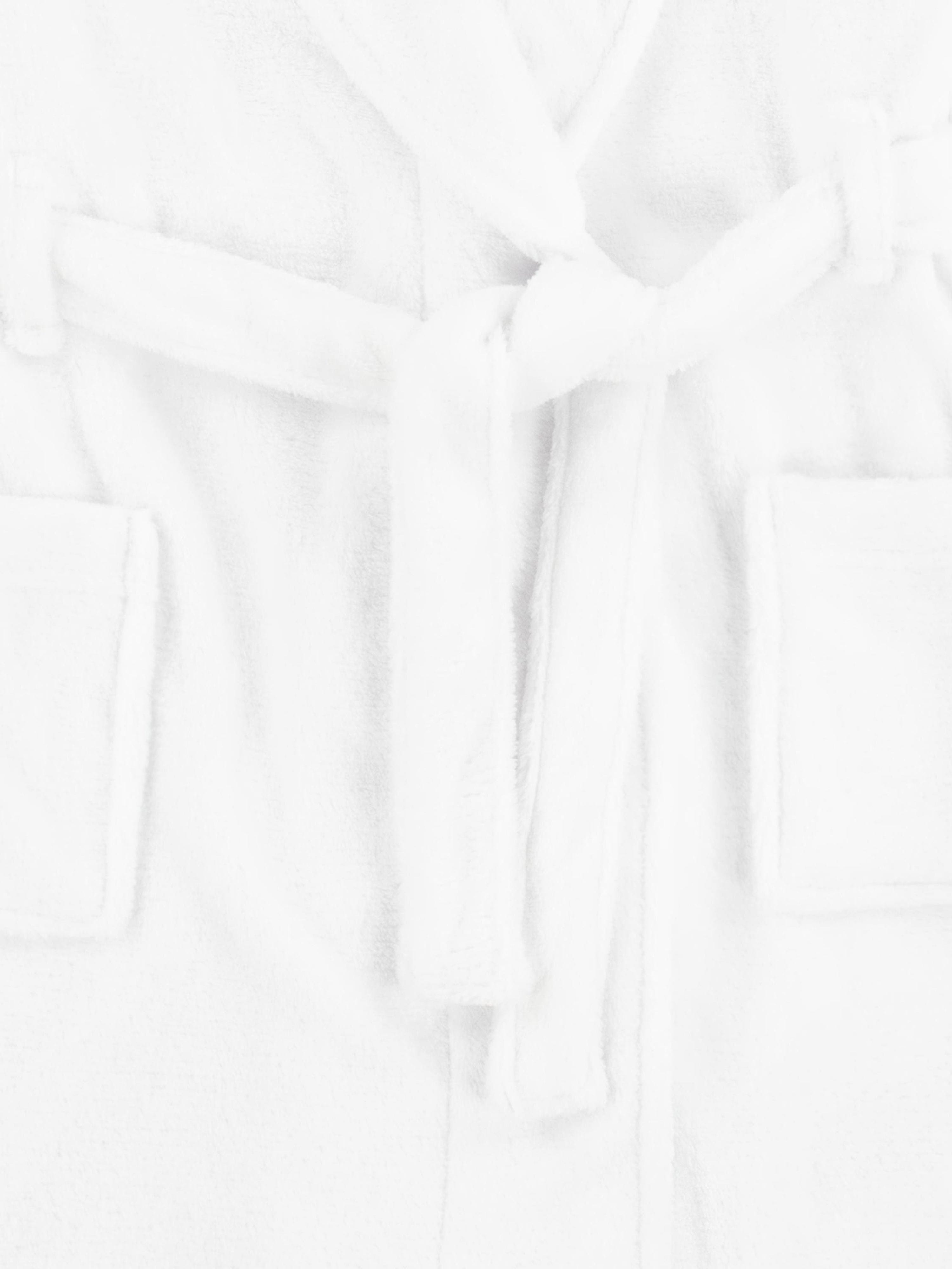 Boys Bear Patch Bathrobe in White