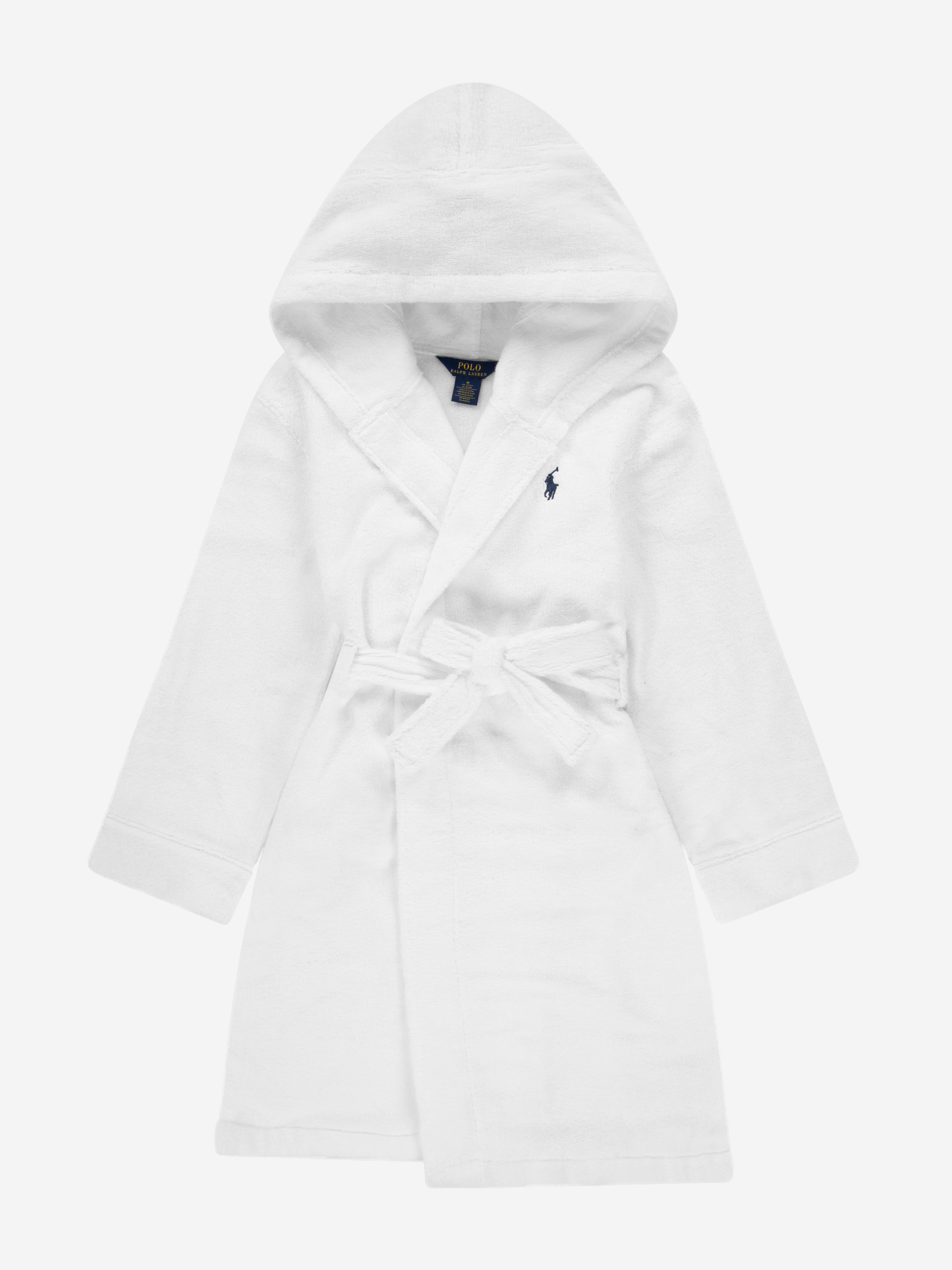 Ralph Lauren Kids Hooded Plush Terry Bathrobe in White