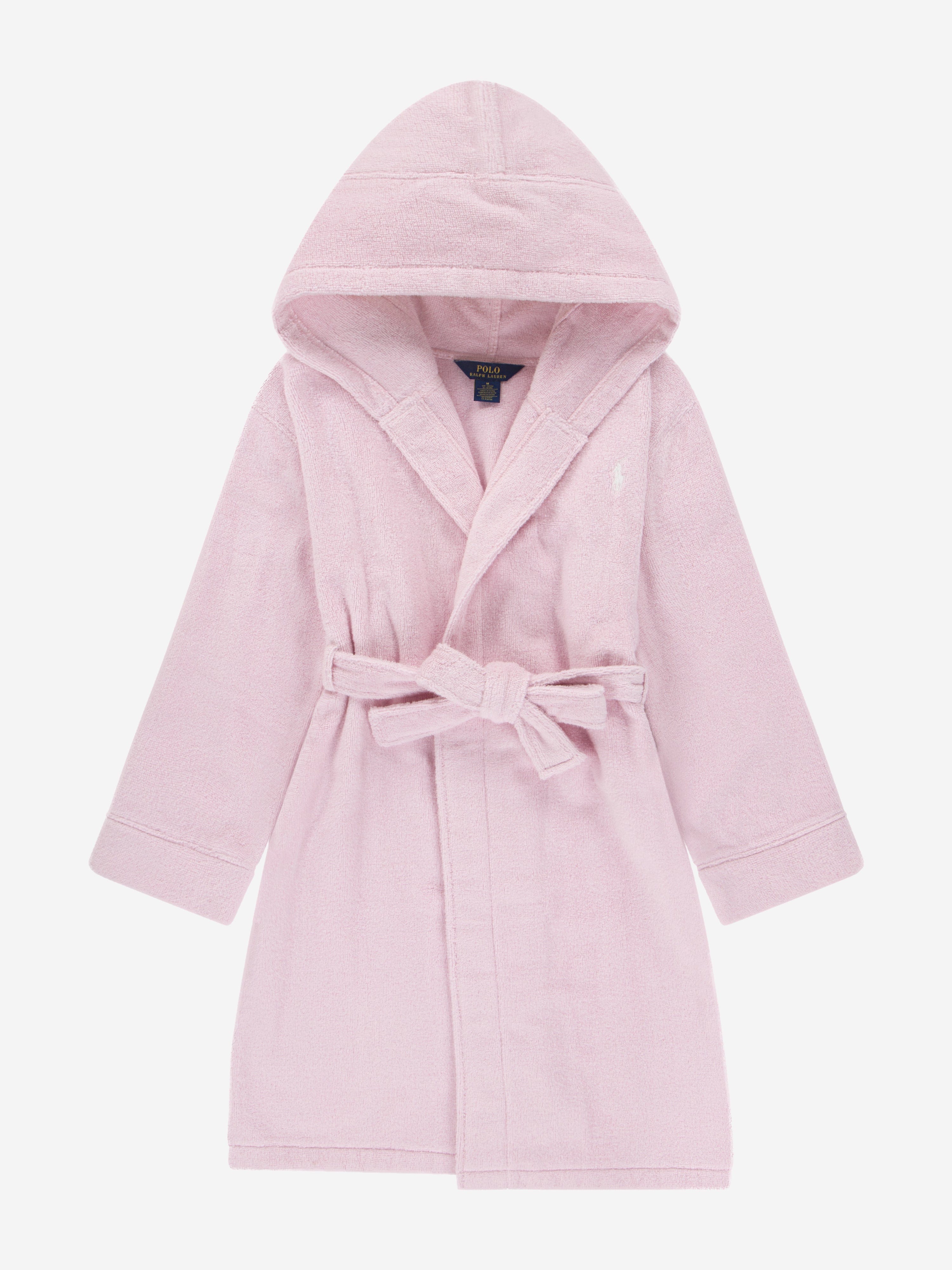 Ralph Lauren Girls Hooded Plush Terry Bathrobe in Pink