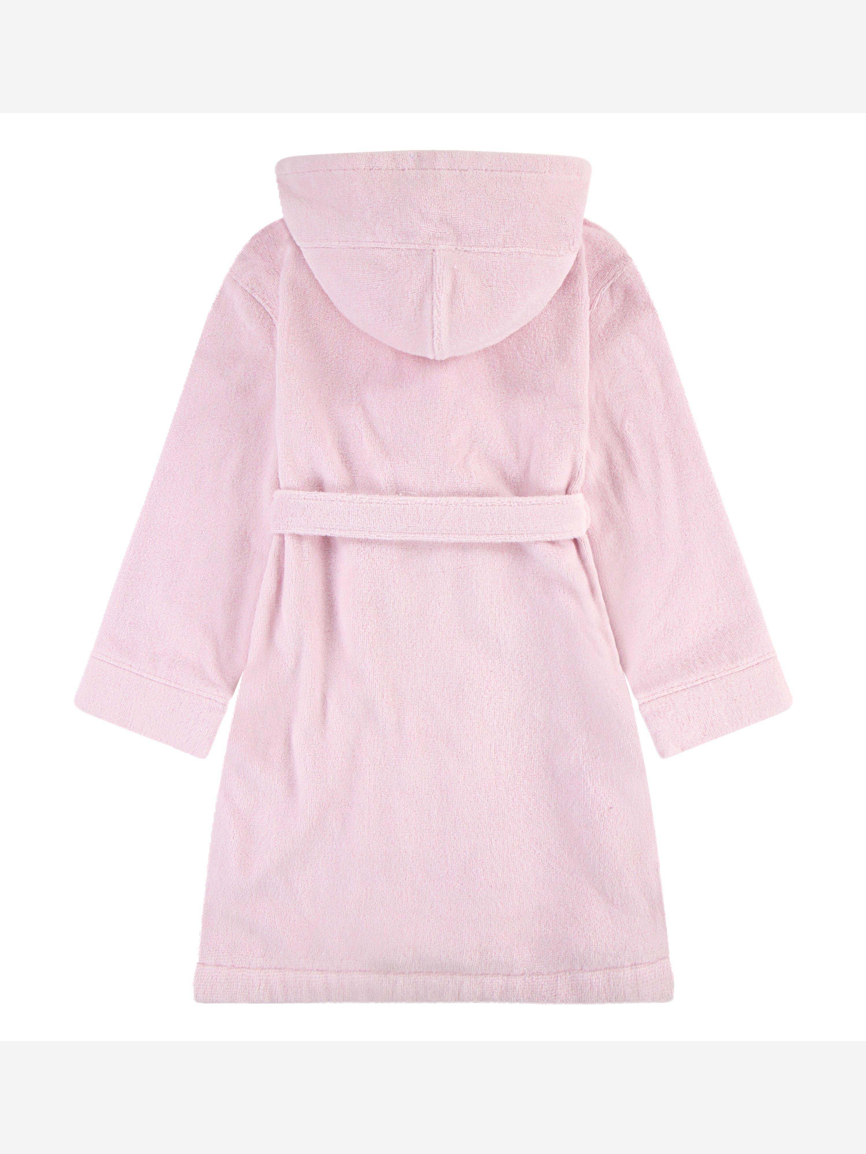 Ralph Lauren Girls Hooded Plush Terry Bathrobe in Pink