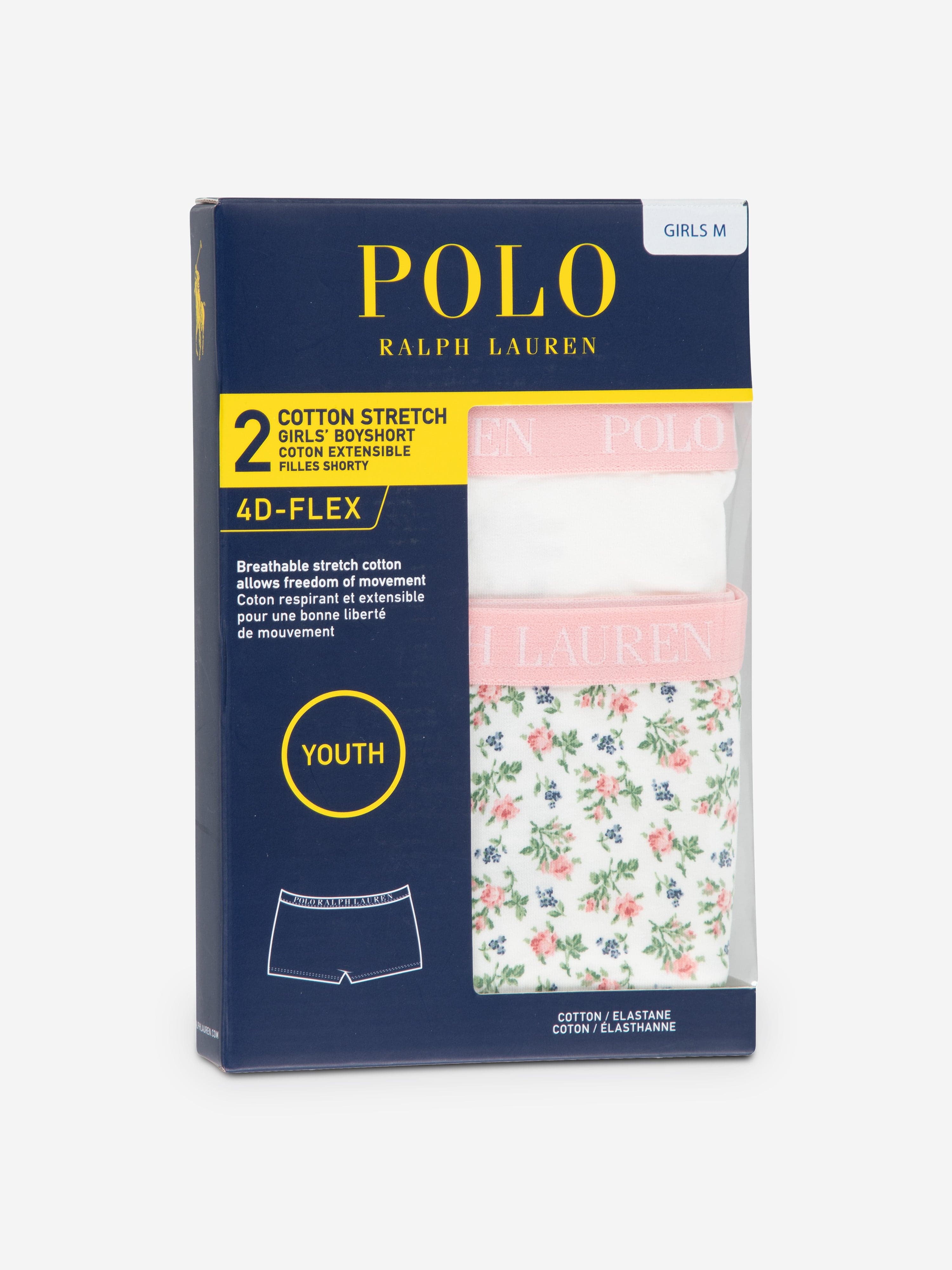 Ralph Lauren Girls 2 Pack Short Knickers Set in Ivory