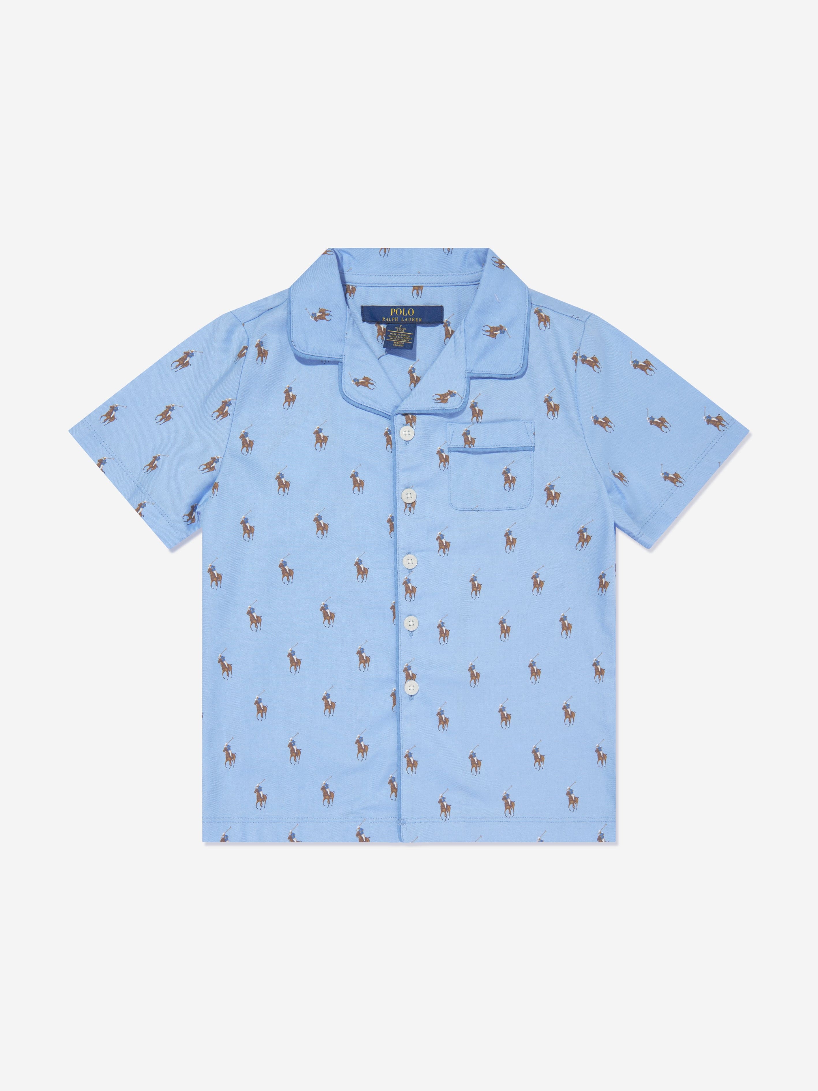 Ralph Lauren Boys Pyjamas Short Set in Blue