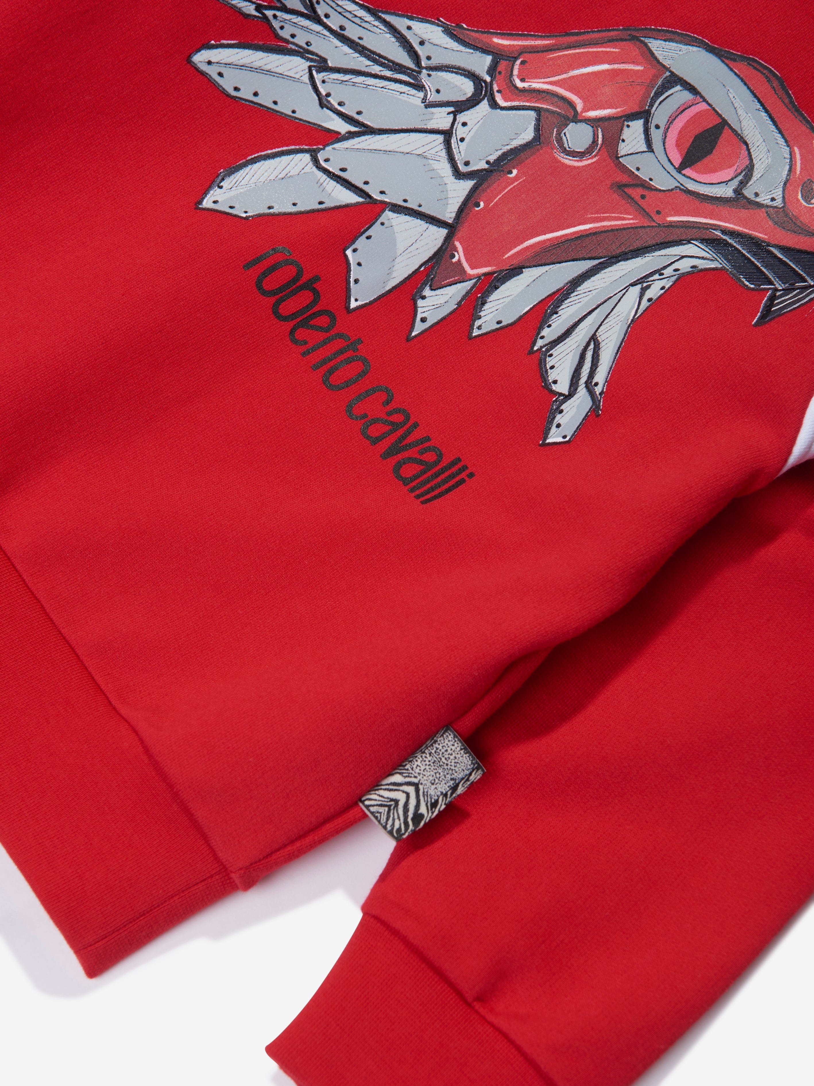 Roberto Cavalli Boys Eagle Hoodie in Red