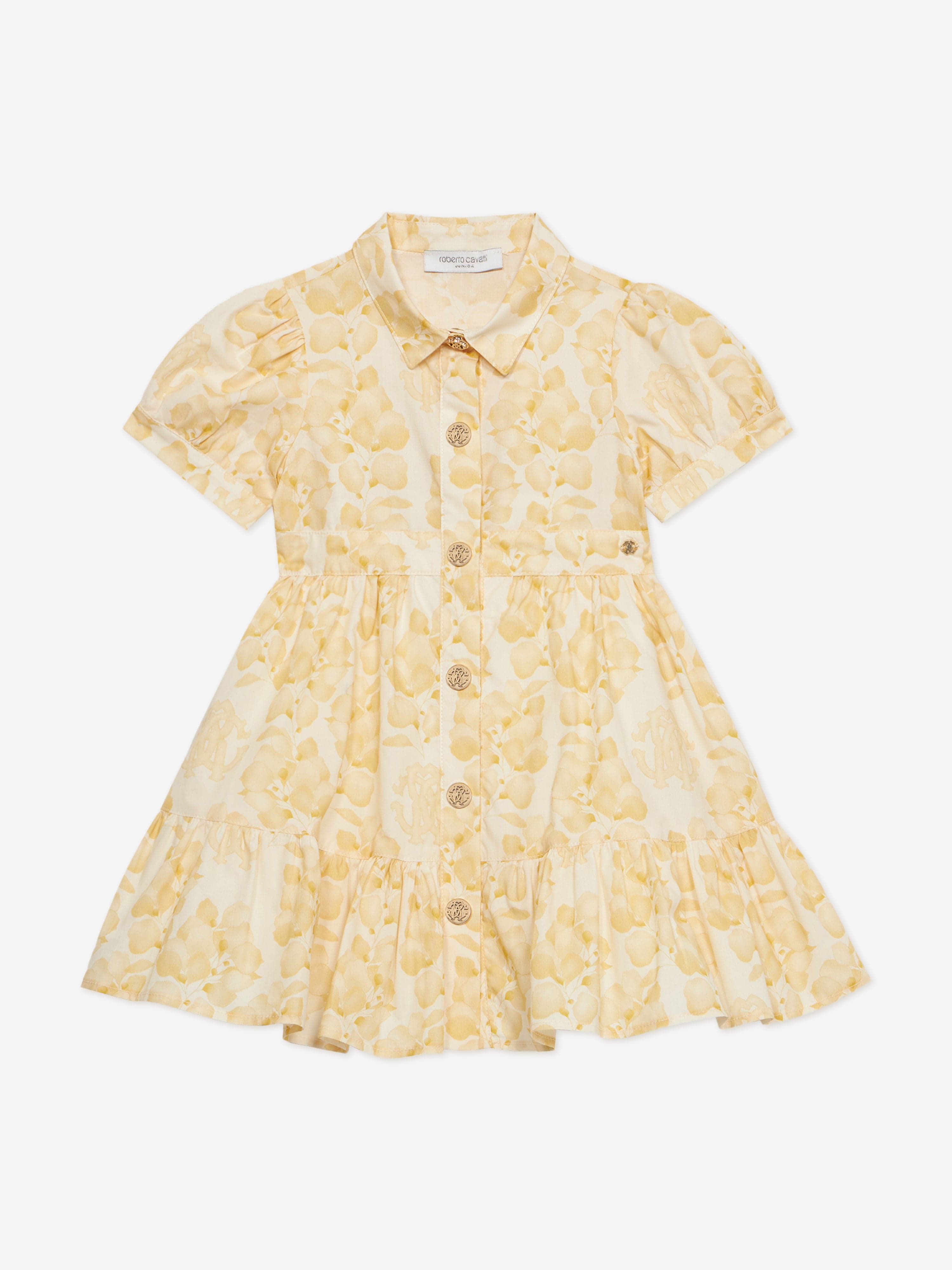 Baby Girls Poplin Dress in Beige