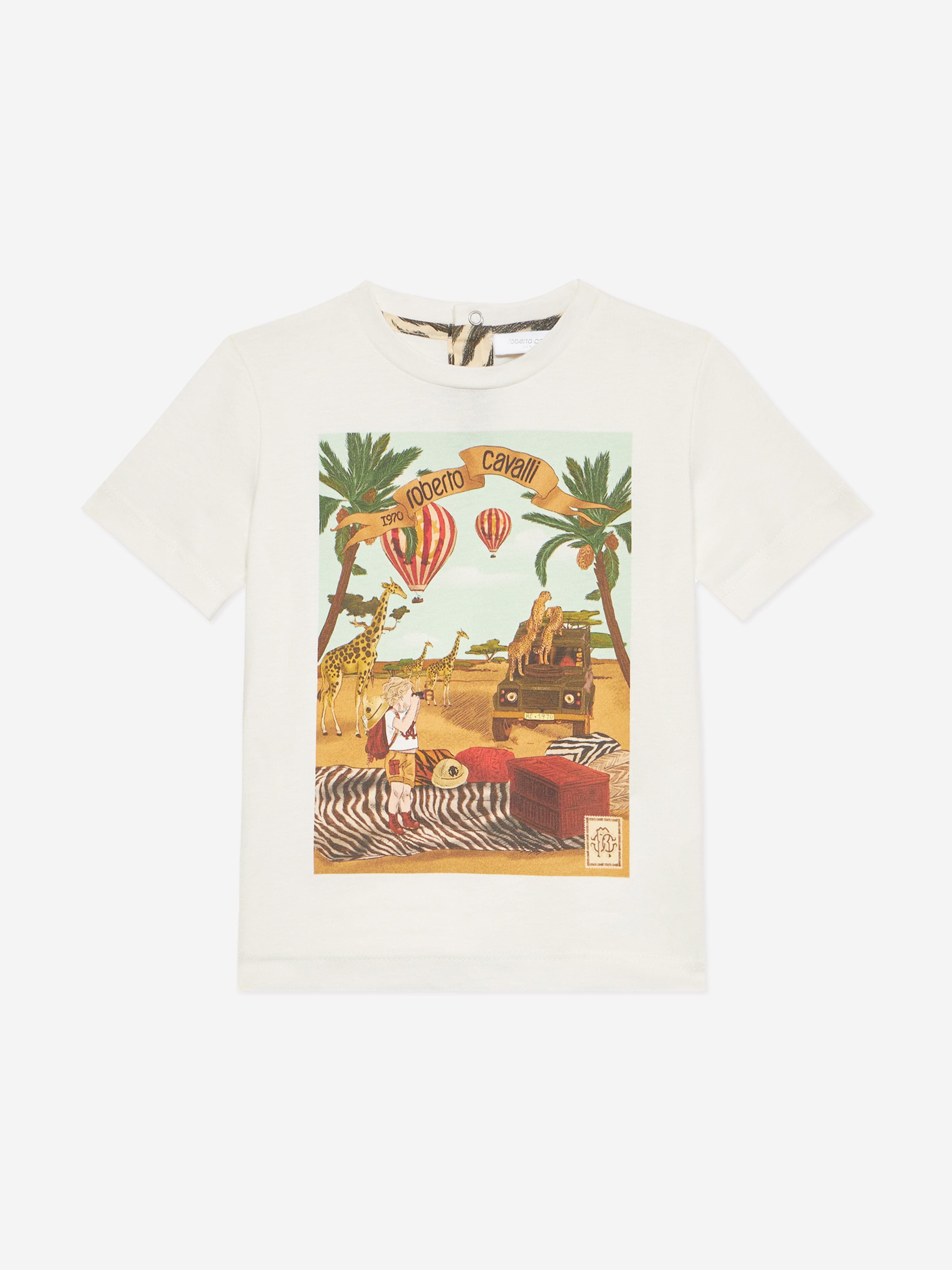 Baby Boys Safari Print T-Shirt in White