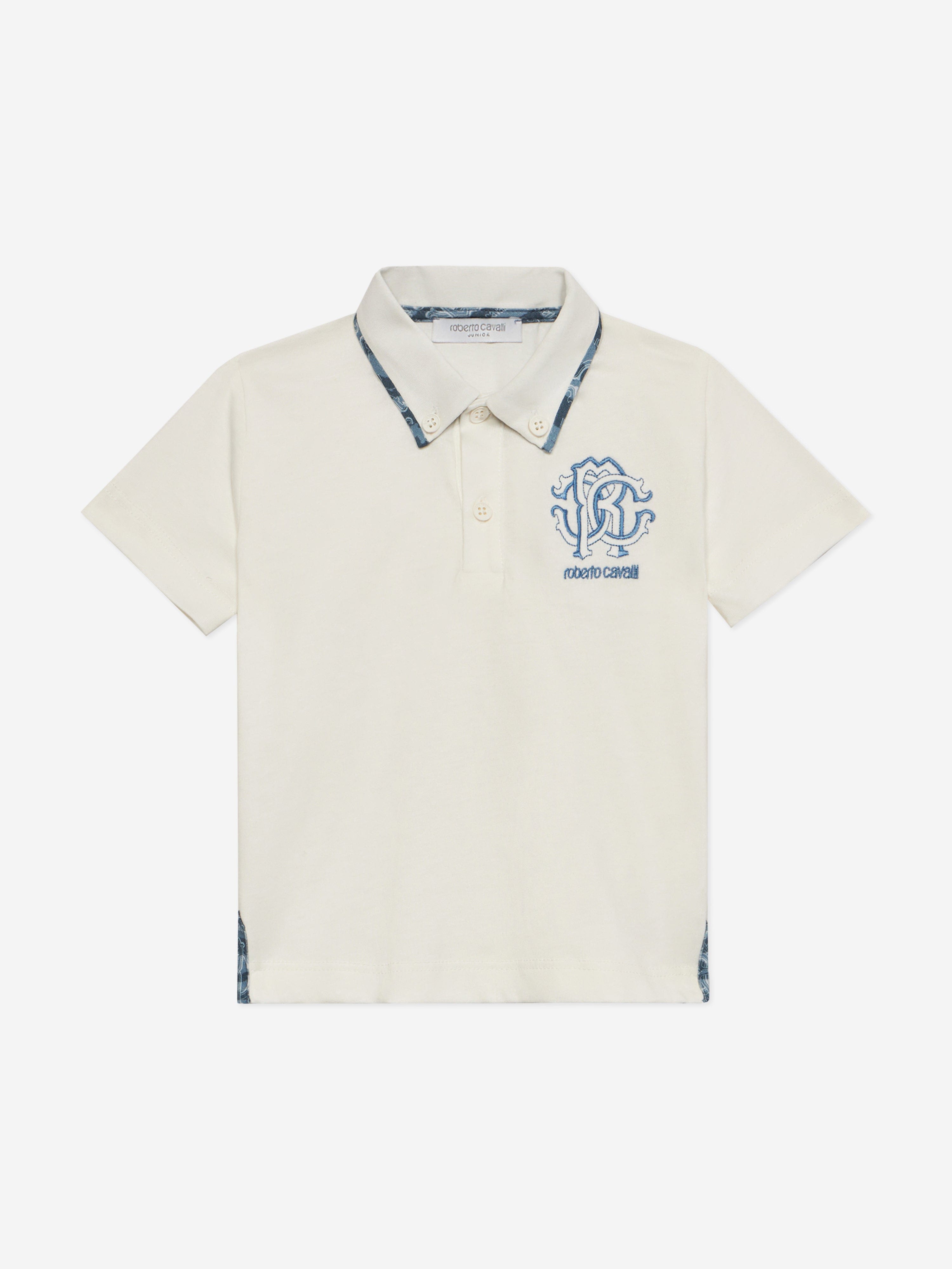 Baby Boys Logo Polo Shirt in White