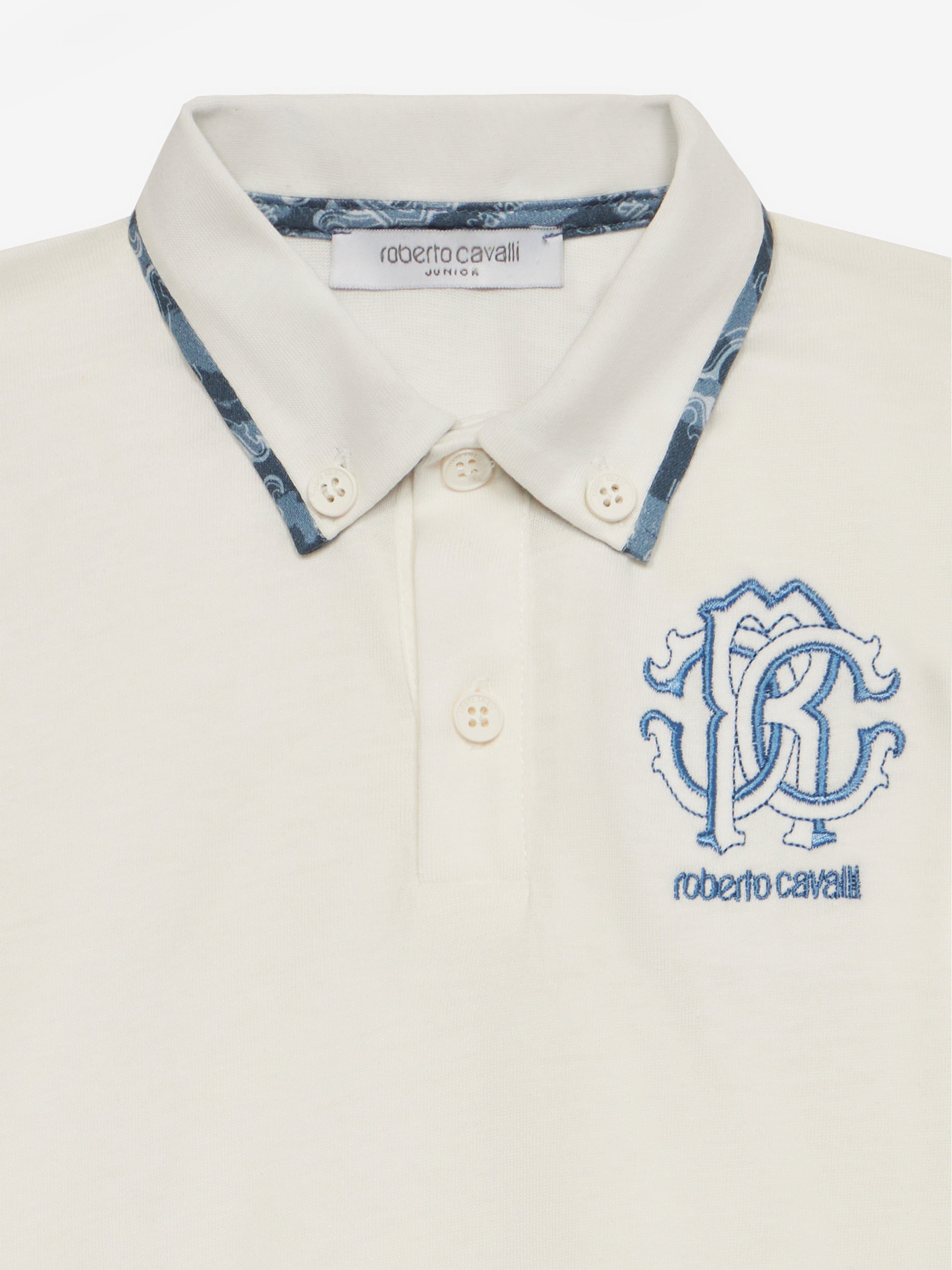 Baby Boys Logo Polo Shirt in White