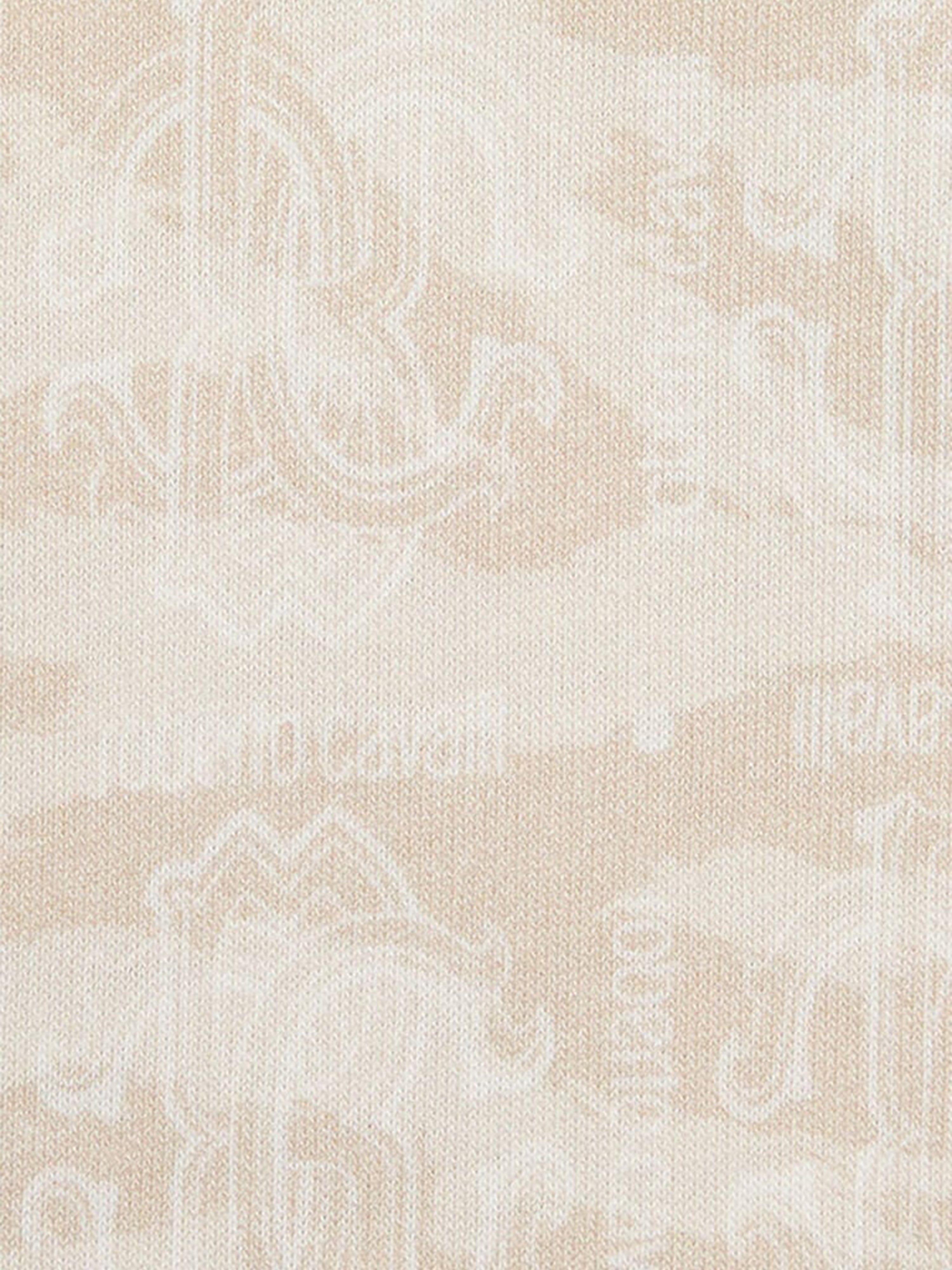 Boys Zebra Print Polo Shirt in Beige