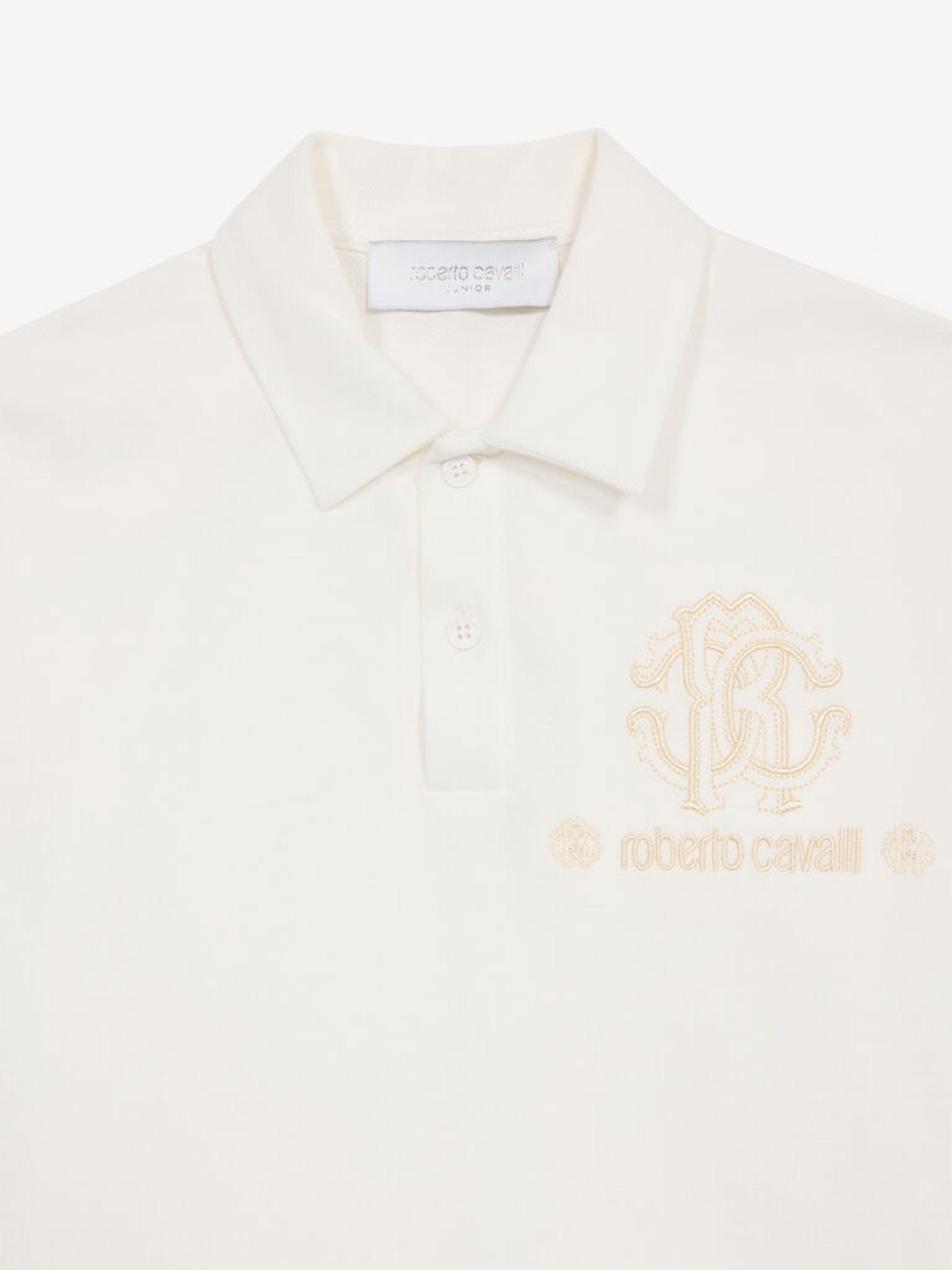Boys Logo Polo Shirt in White