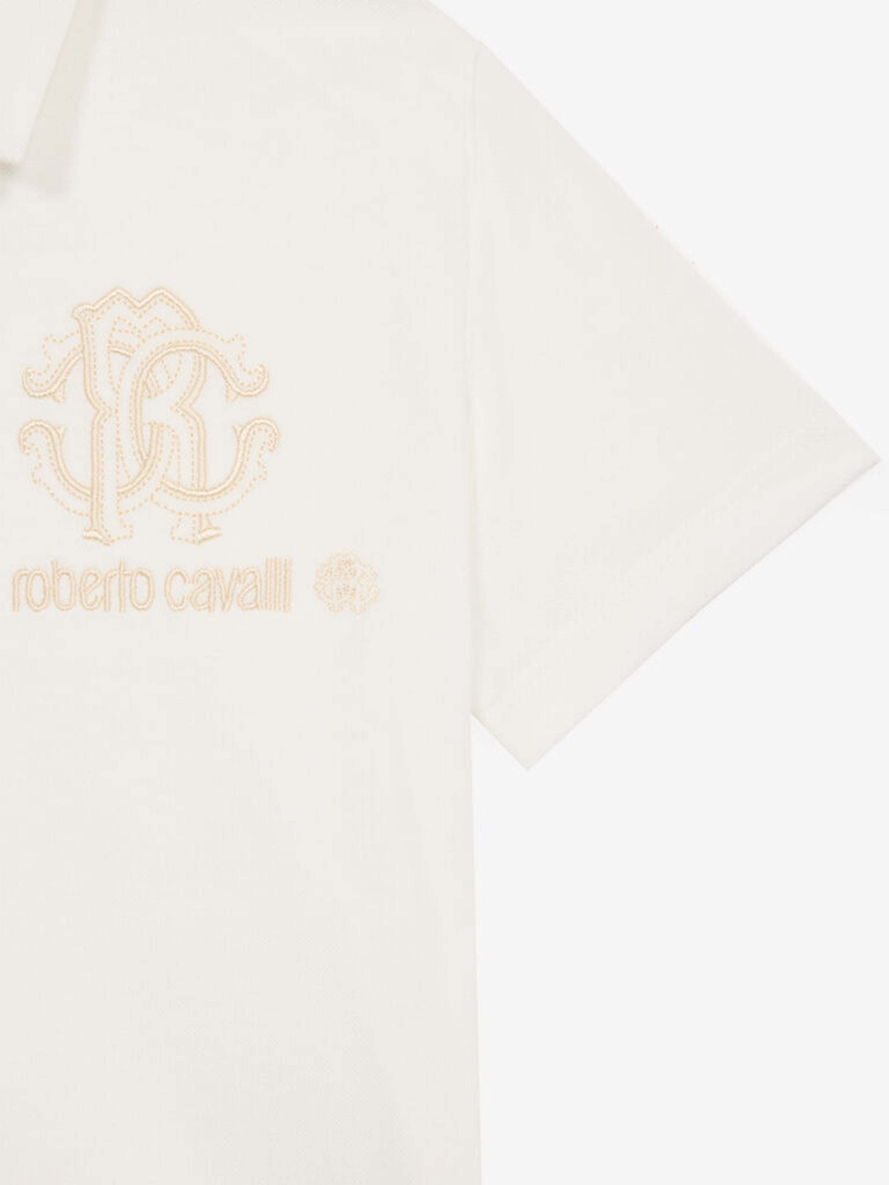 Boys Logo Polo Shirt in White