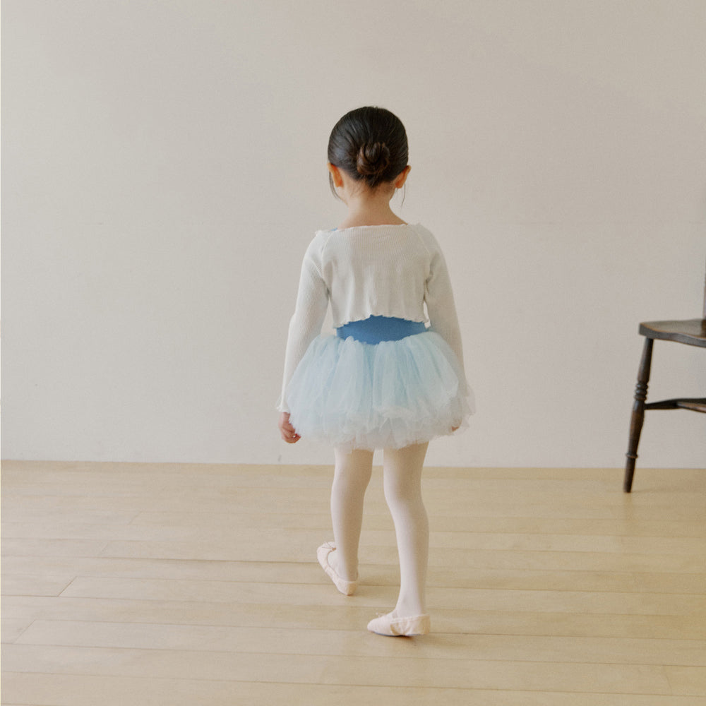 Girls White Crop Ballet T-Shirt