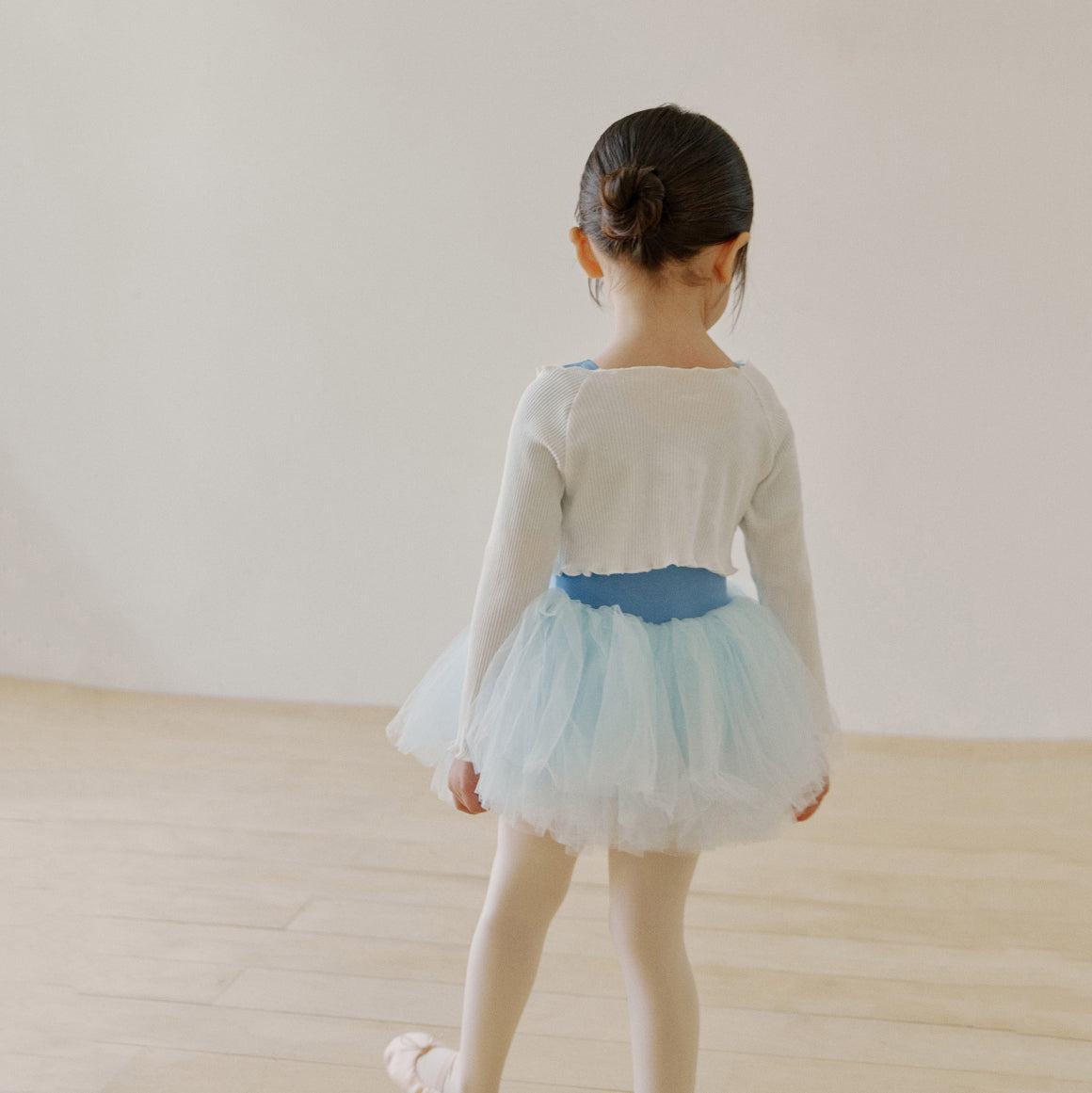 Girls White Crop Ballet T-Shirt