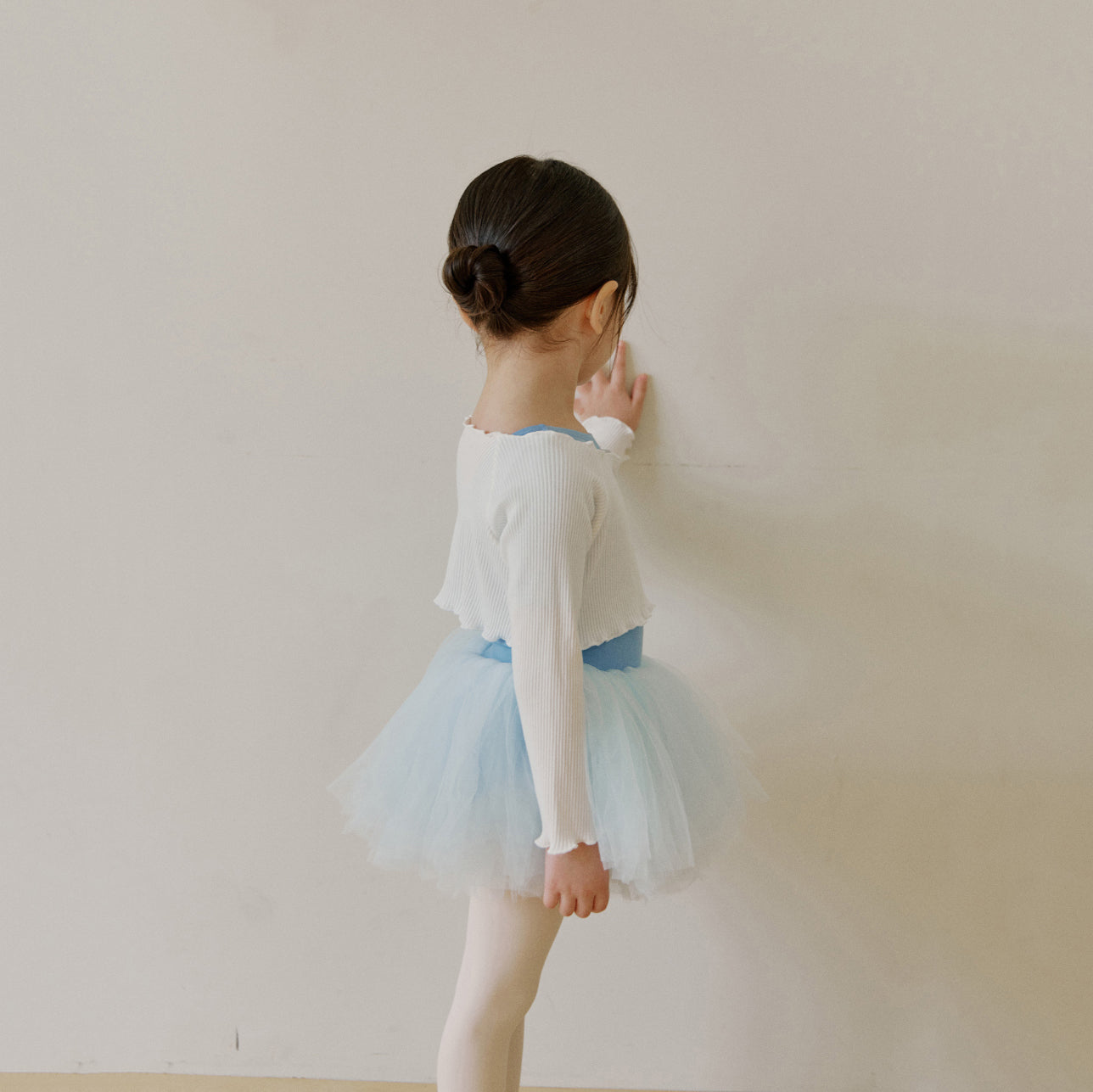 Girls White Crop Ballet T-Shirt