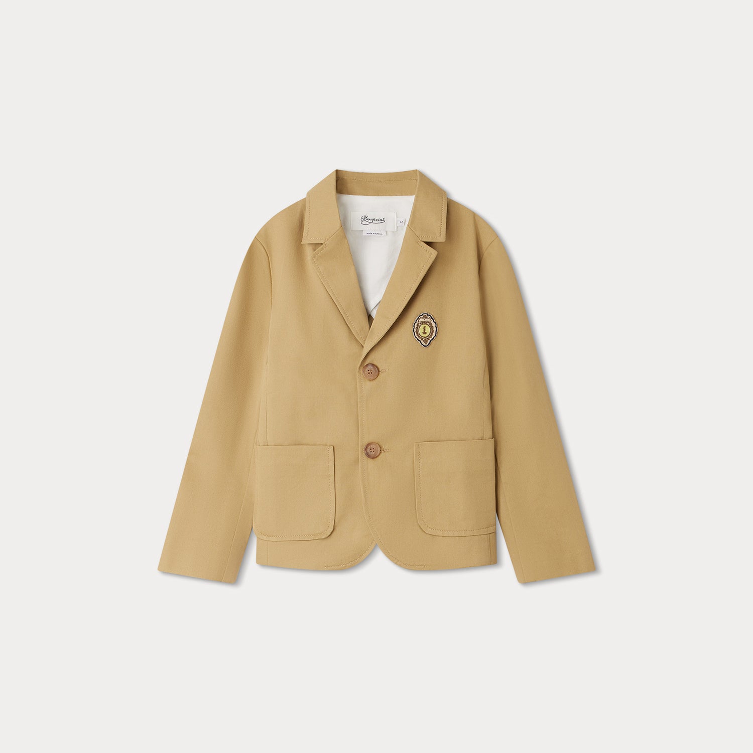 Boys Beige Cotton Coat