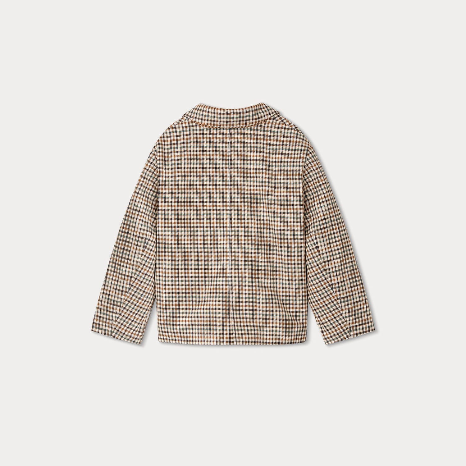 Girls Beige Check Coat