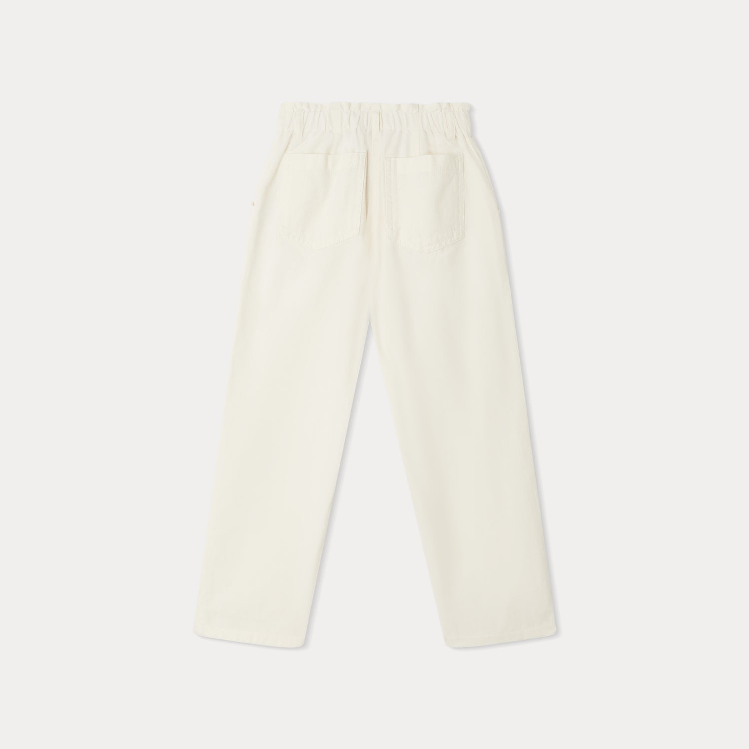 Girls White Cotton Trousers