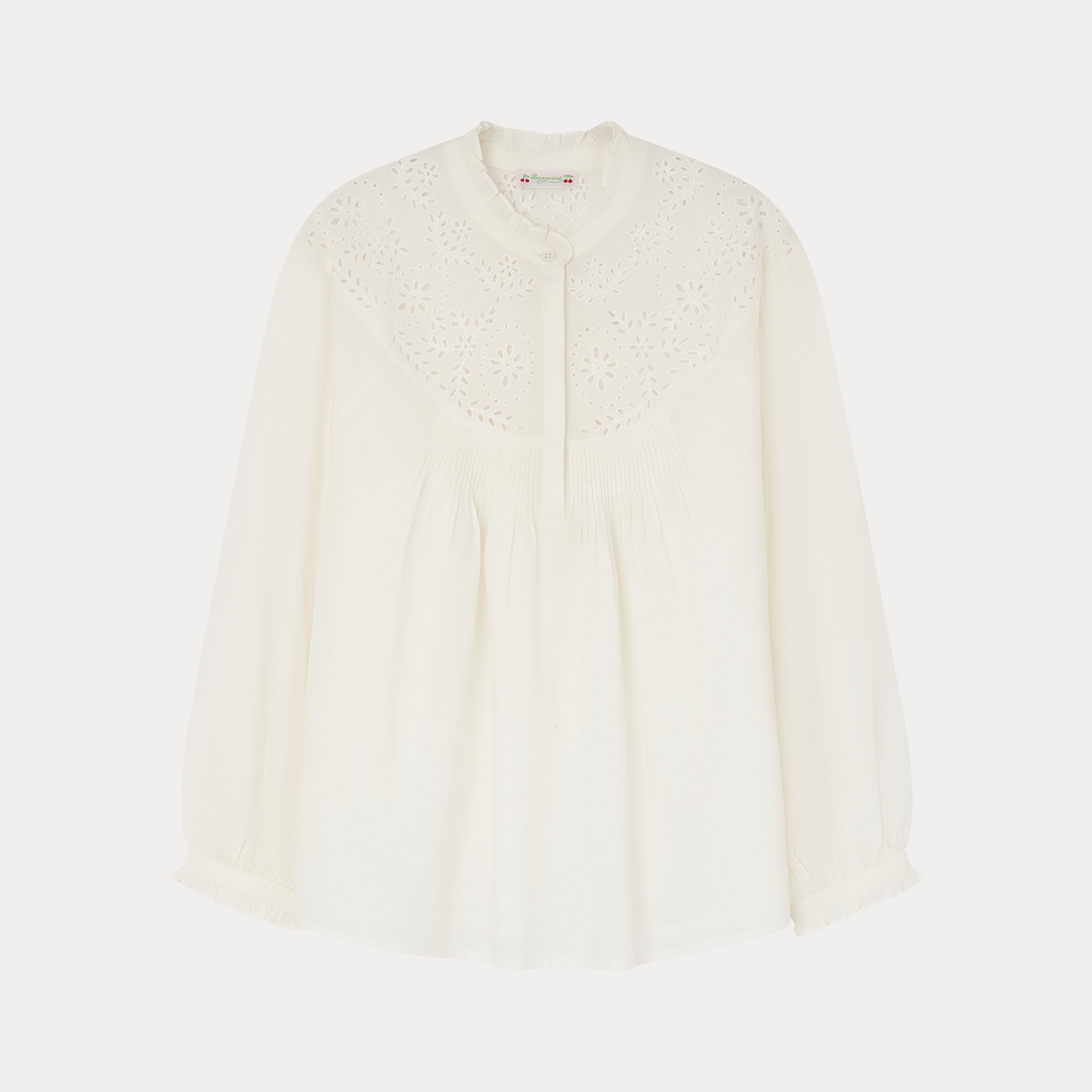 Women White Embroidered Cotton Shirt