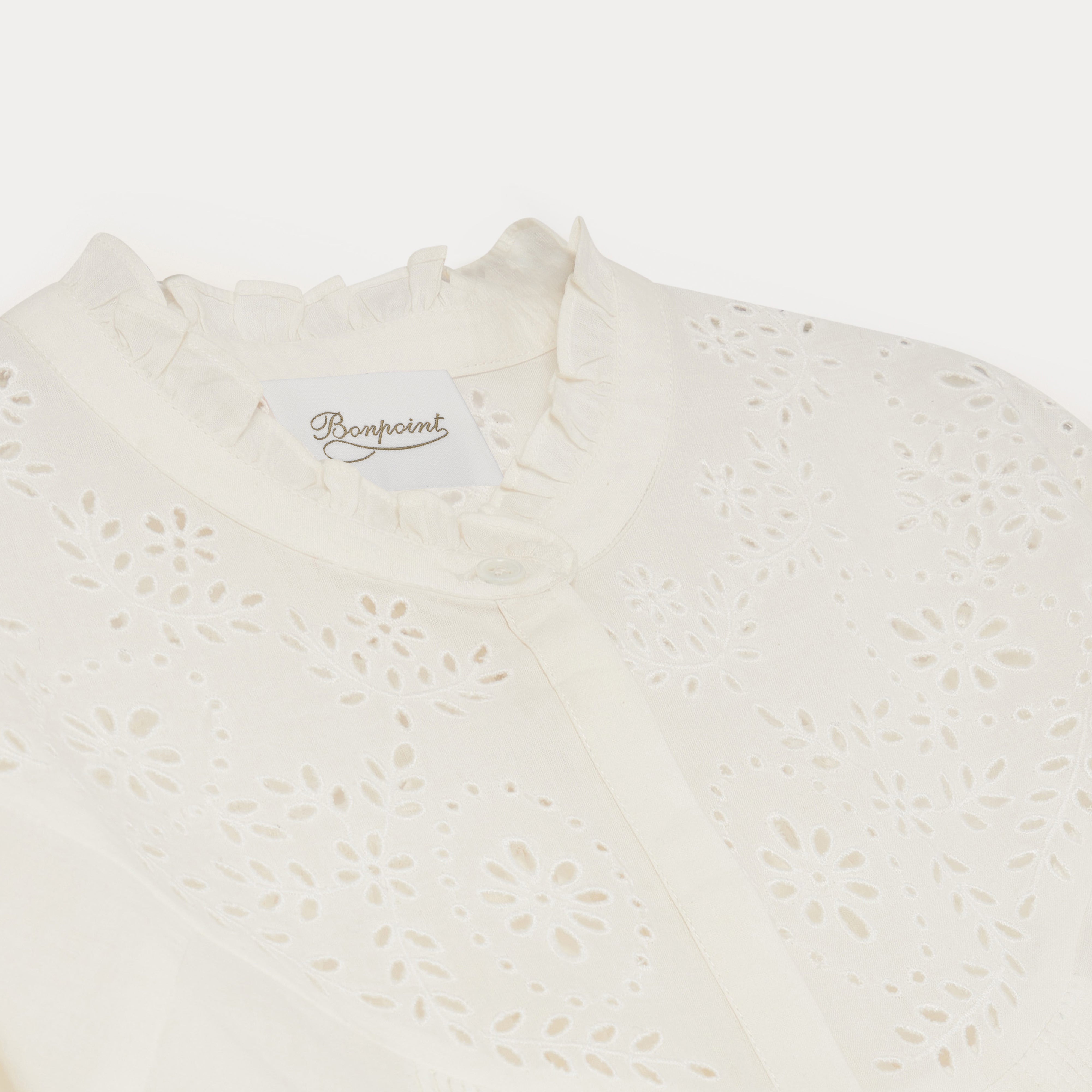 Women White Embroidered Cotton Shirt