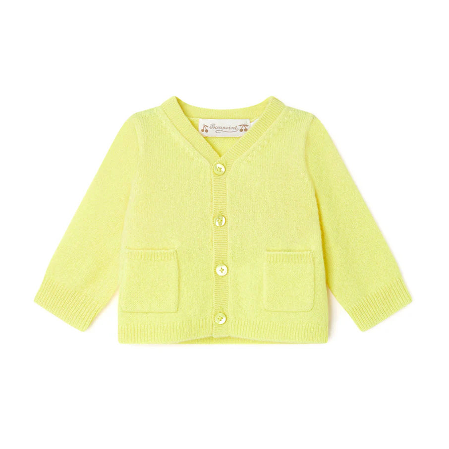 Baby Girls Yellow Cashmere Cardigan