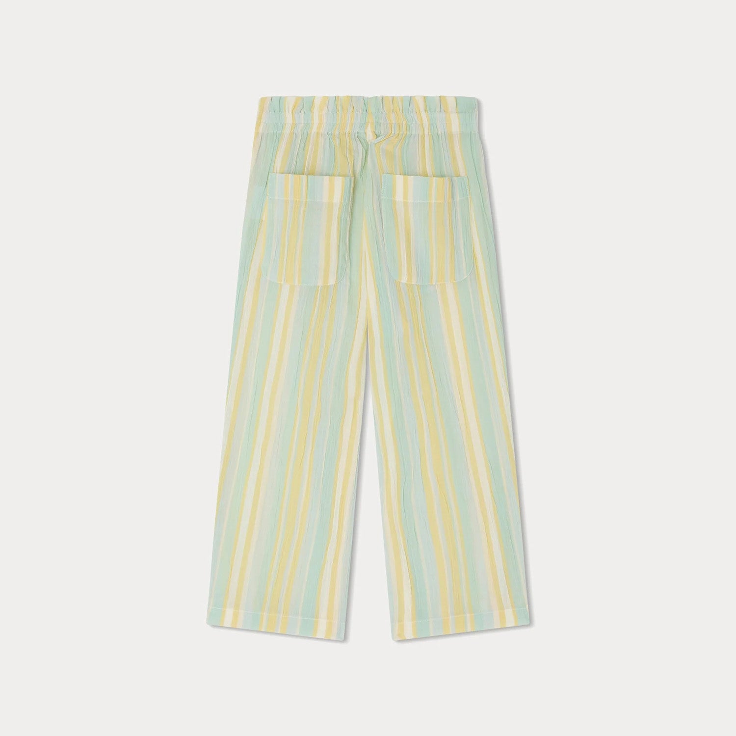 Girls Mint Stripes Cotton Trousers