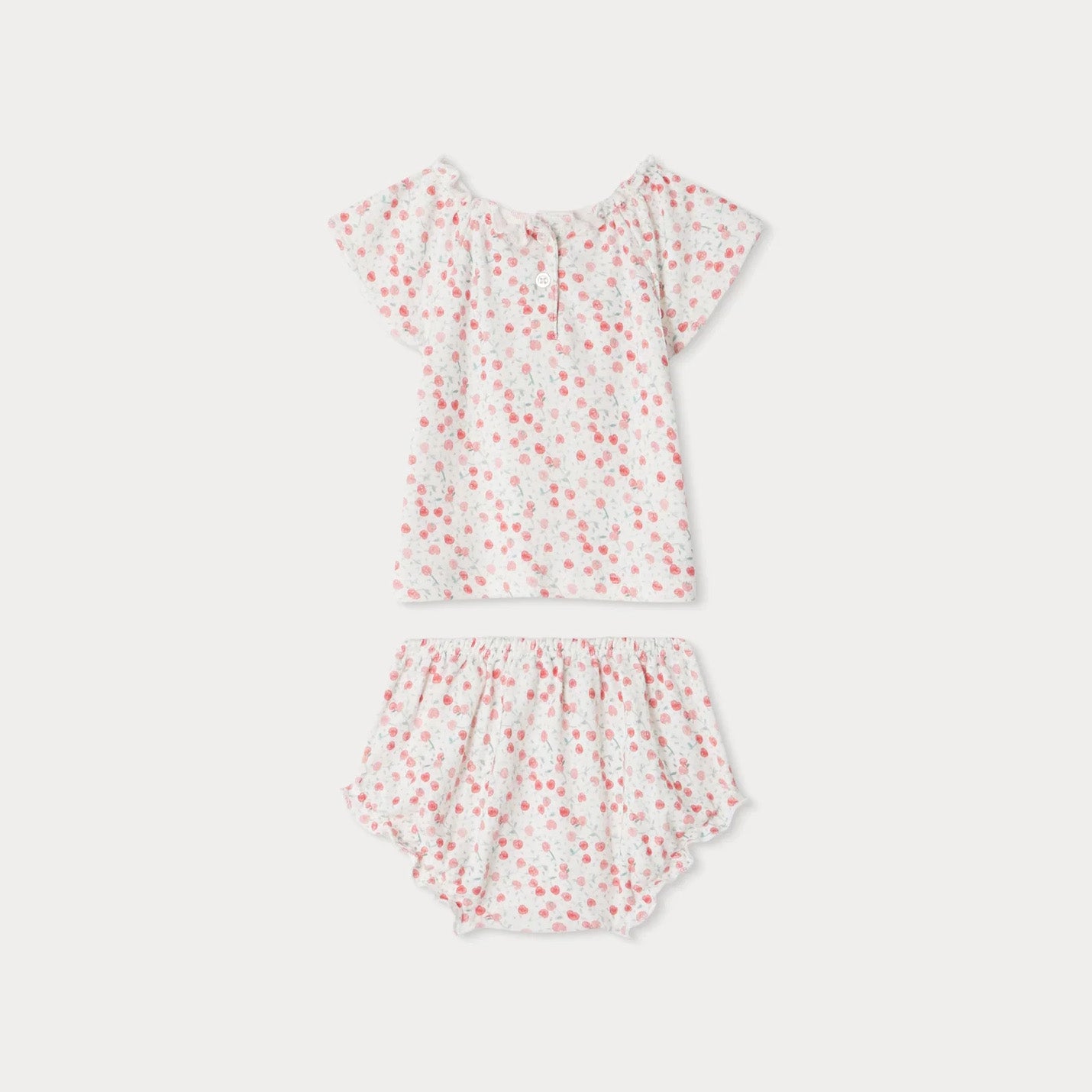 Baby Girls White Cherry Cotton Set