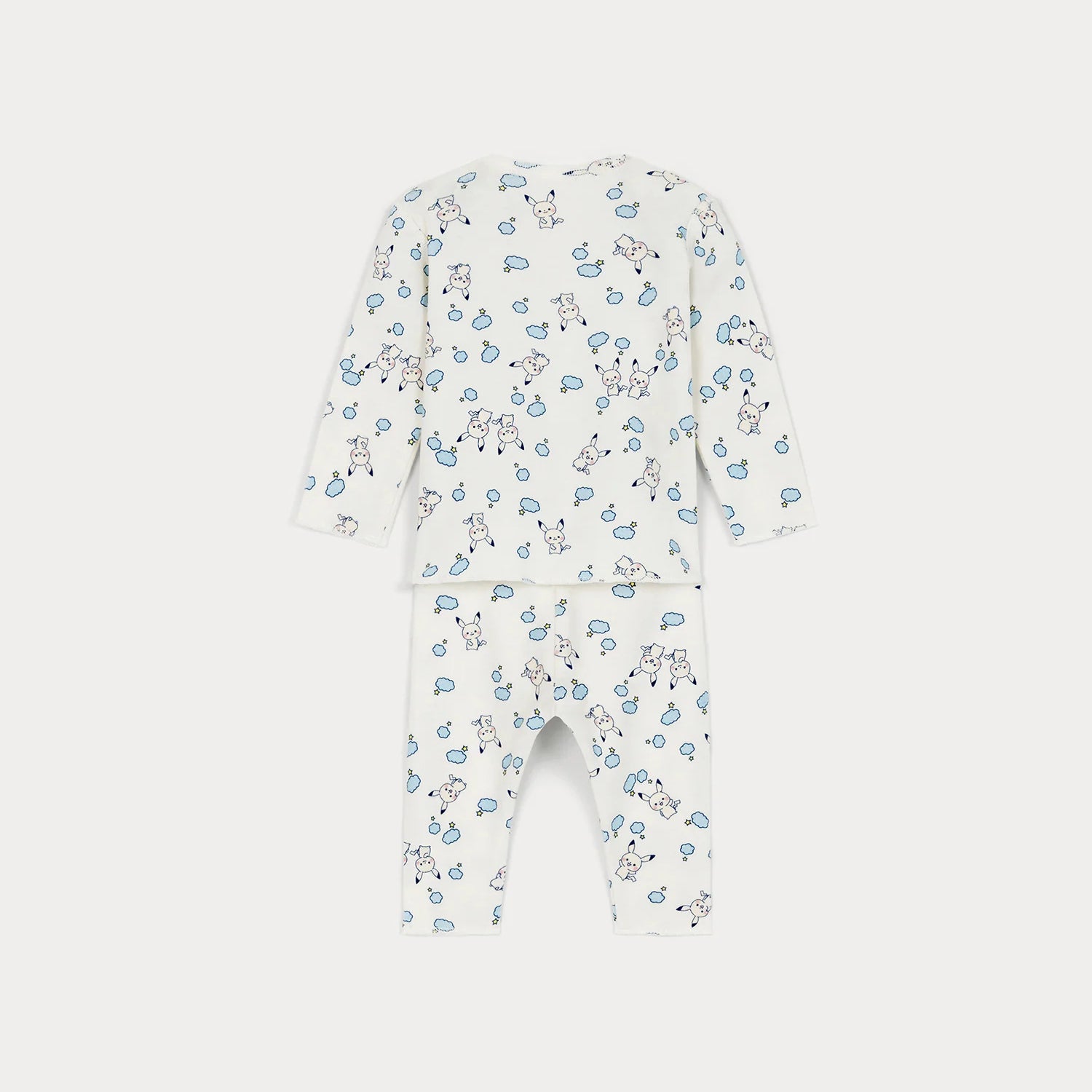 Baby Boys & Girls White Printed Cotton Set