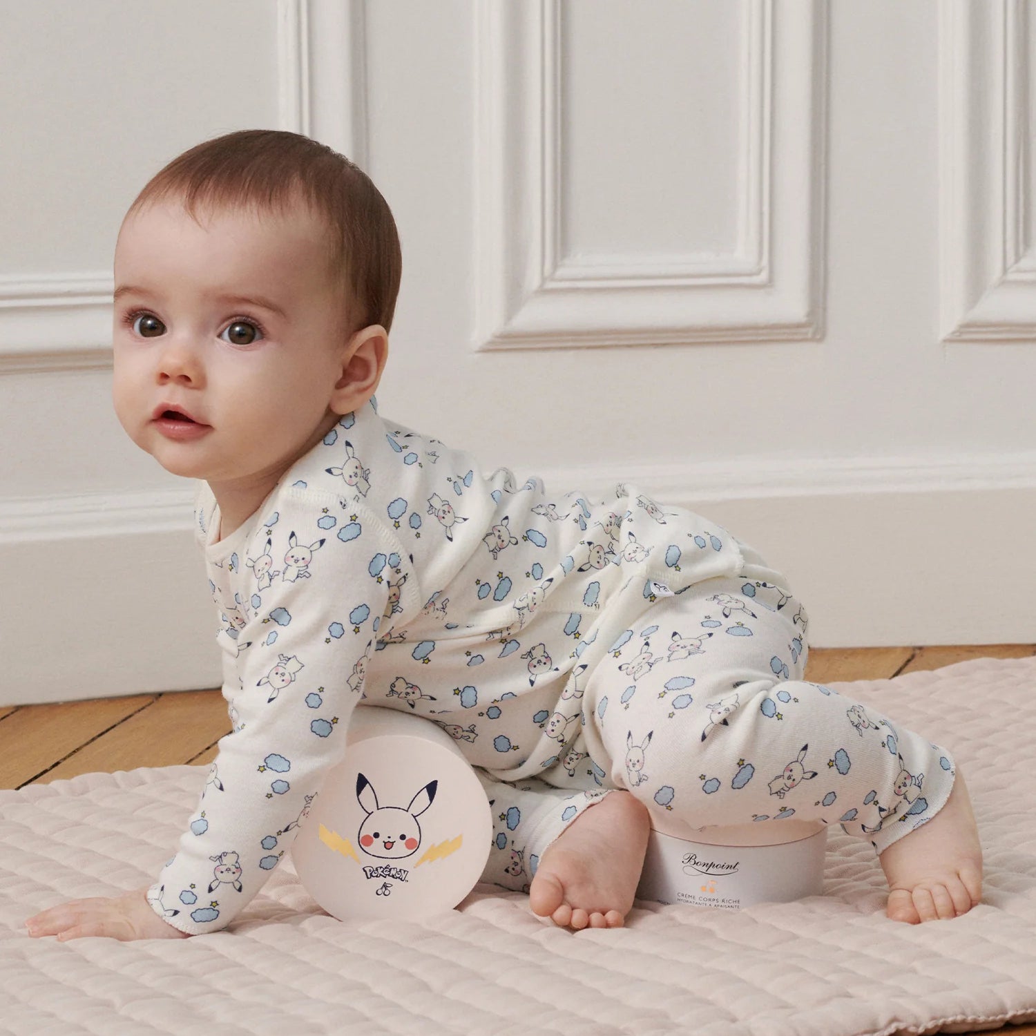 Baby Boys & Girls White Printed Cotton Babysuit