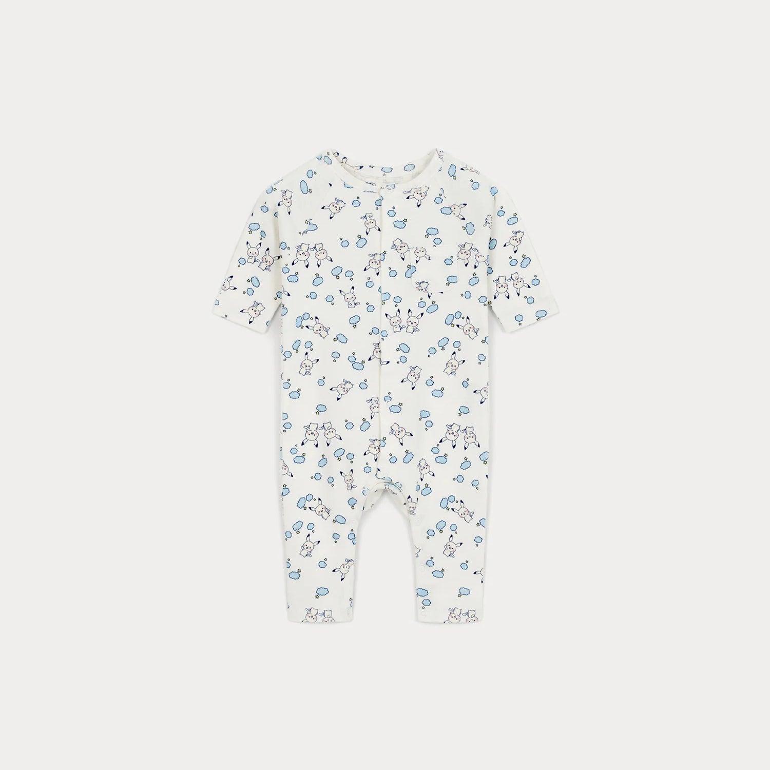 Baby Boys & Girls White Printed Cotton Babysuit