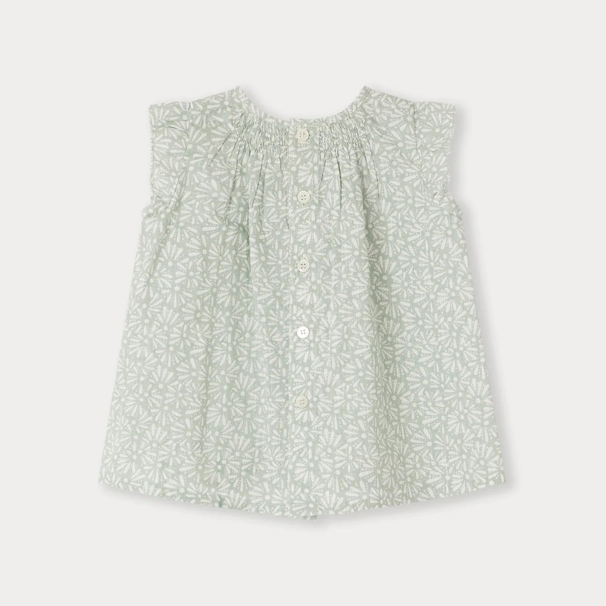 Baby Girls Mint Floral Cotton Top