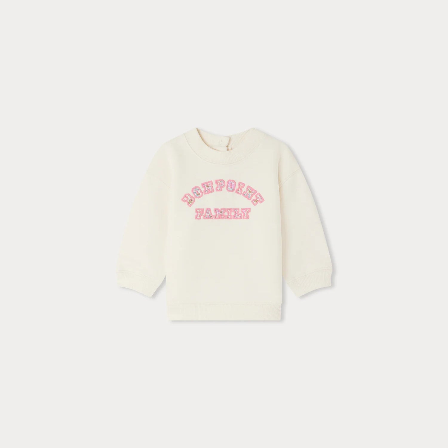 Baby Girls Ivory Embroidered Cotton Sweatshirt