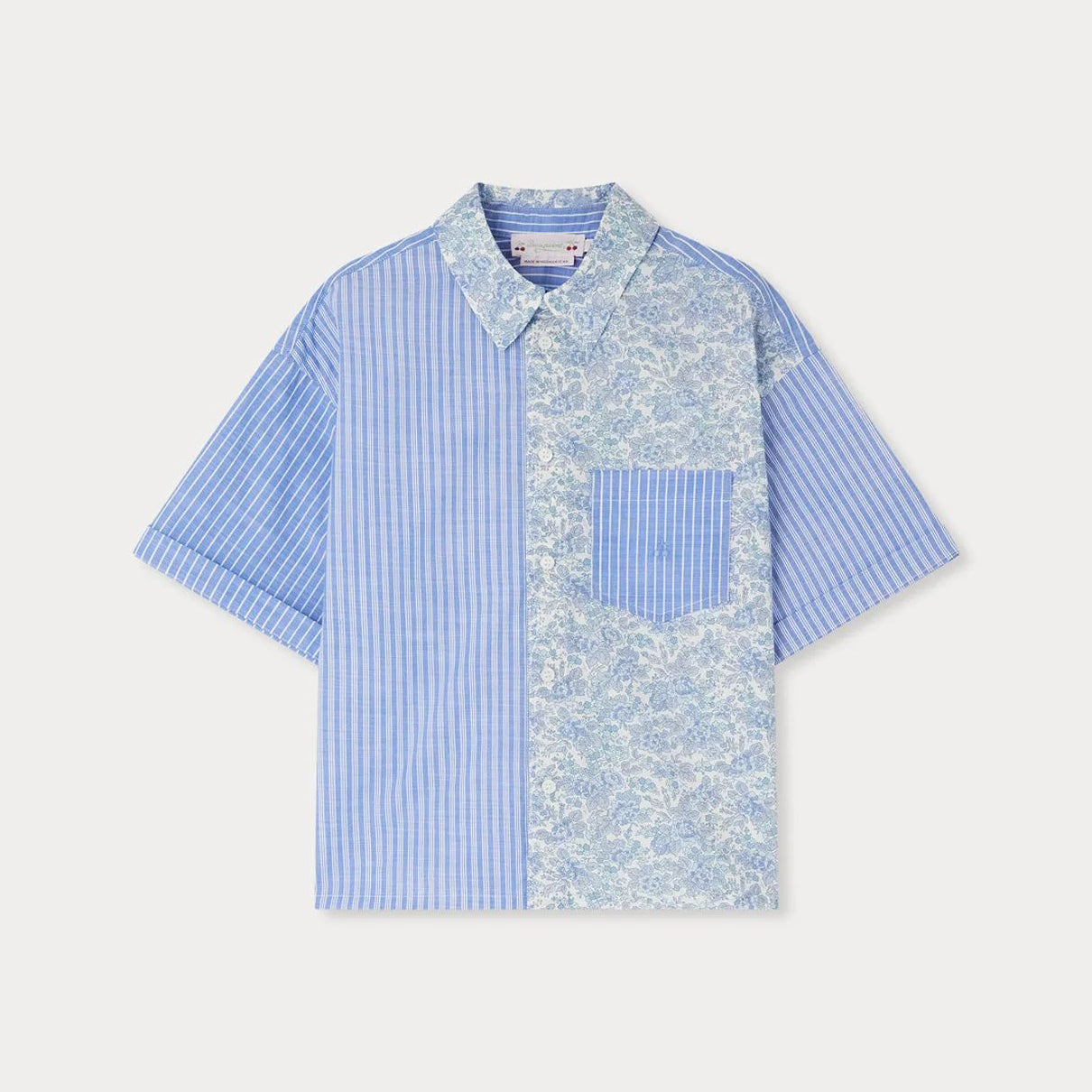 Girls Blue Stripes Cotton Blouse