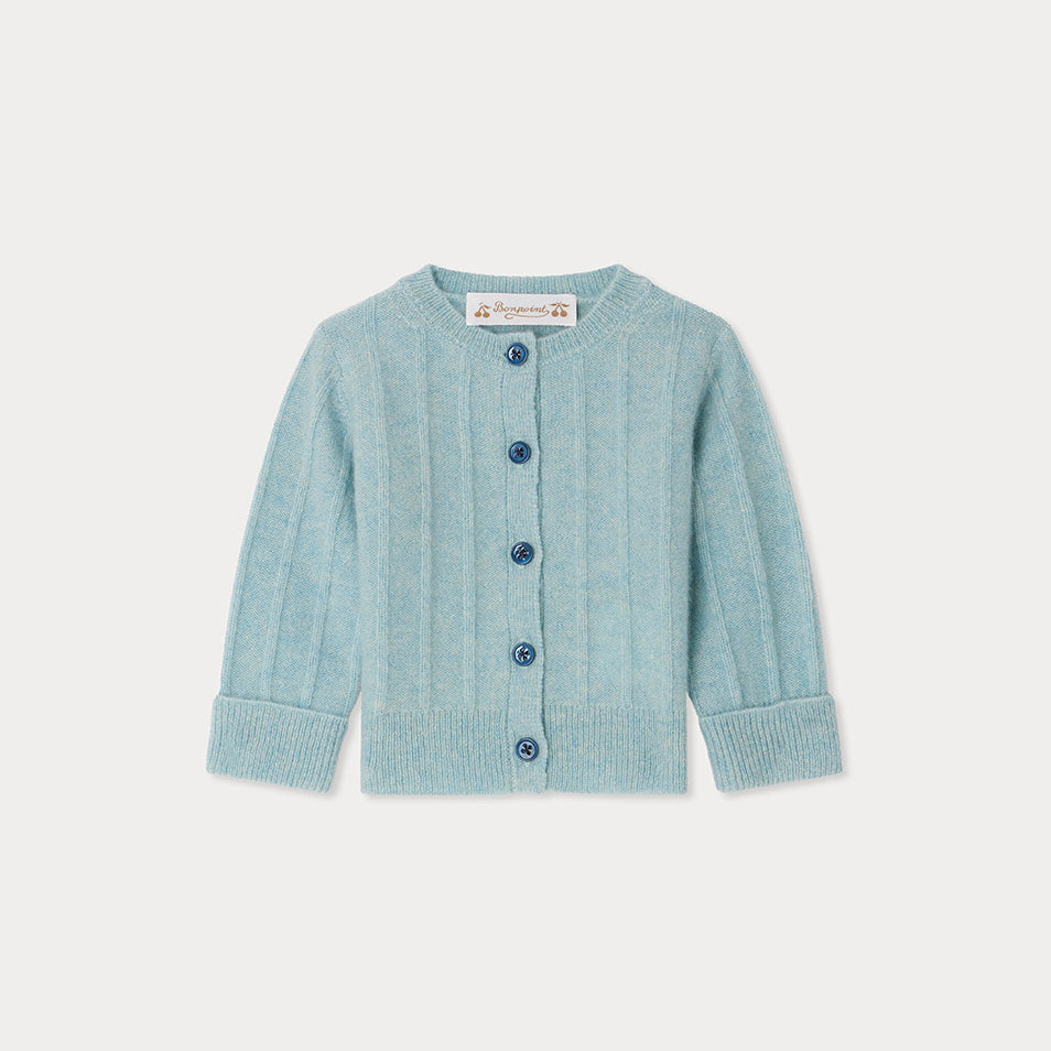 Baby Boys Light Blue Cashmere Cardigan