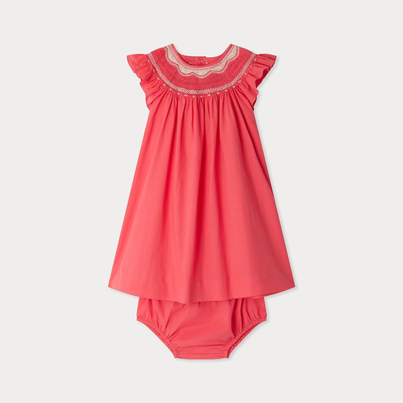 Baby Girls Pink Cotton Dress Set
