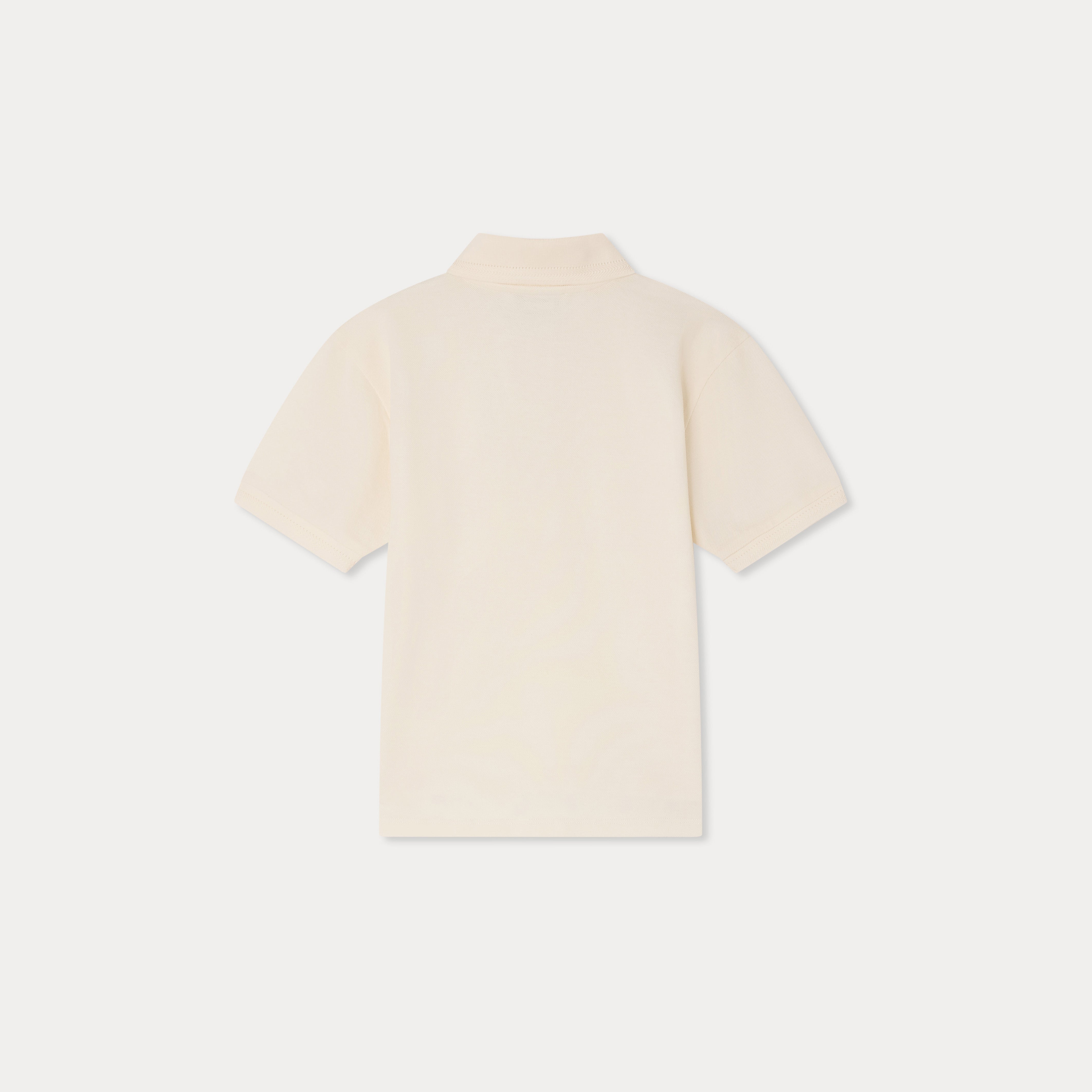 Boys White Cotton Polo Shirt