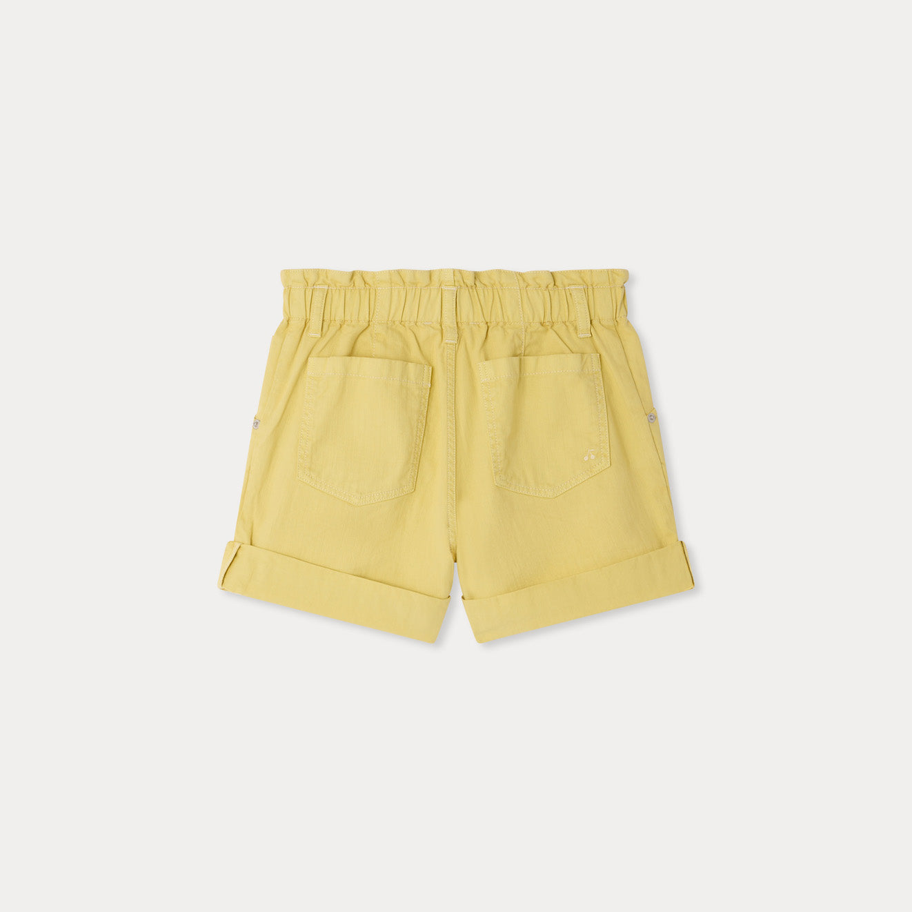 Girls Yellow Cotton Shorts