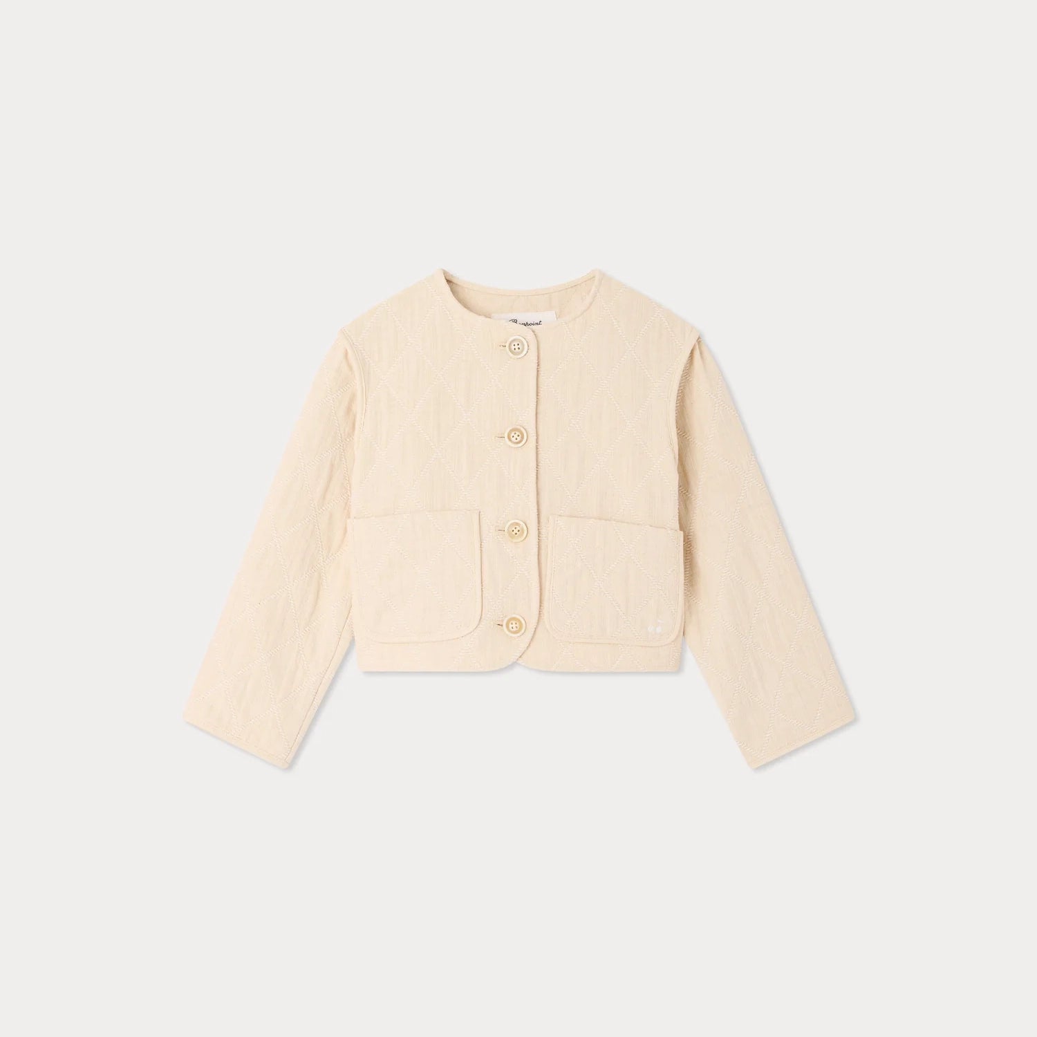 Girls Ivory Cotton Jacket