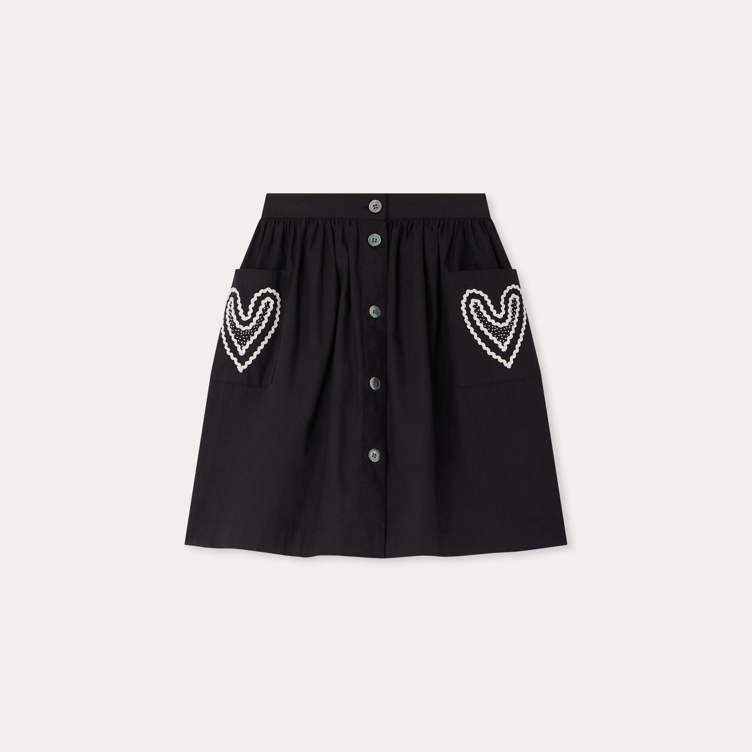 Girls Black Cotton Skirt