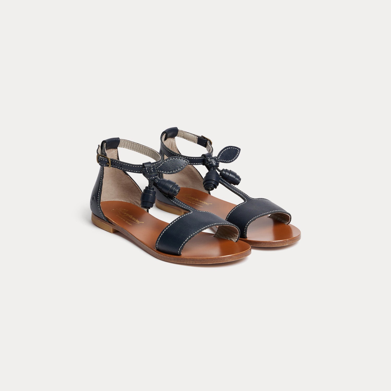 Girls Navy Cherry Sandals