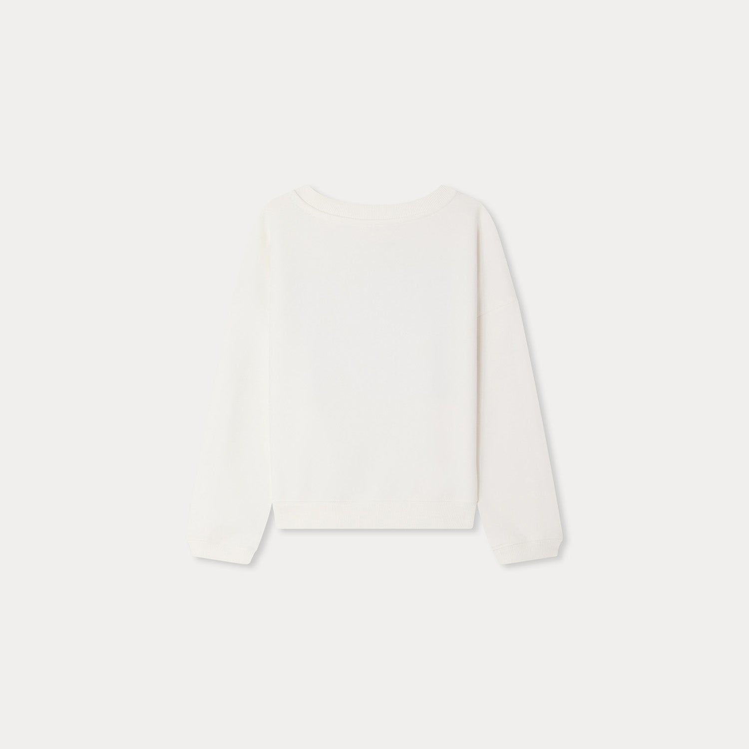 Girls White Logo Cotton Sweatshirt