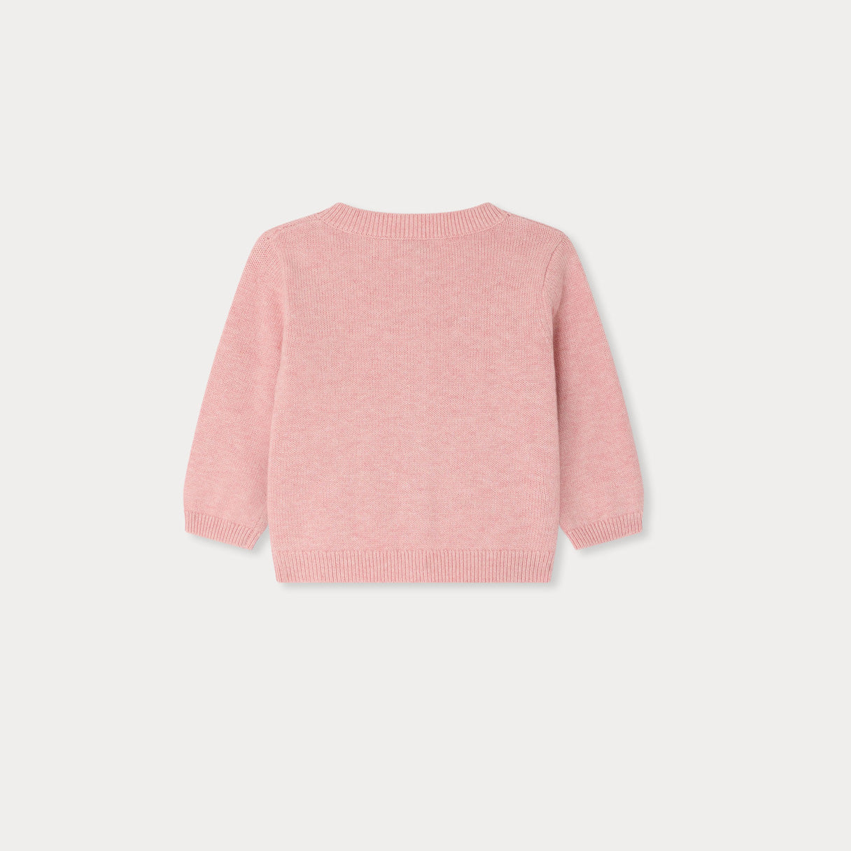 Baby Girls Light Pink Cherry Embroidered Cotton Cardigan